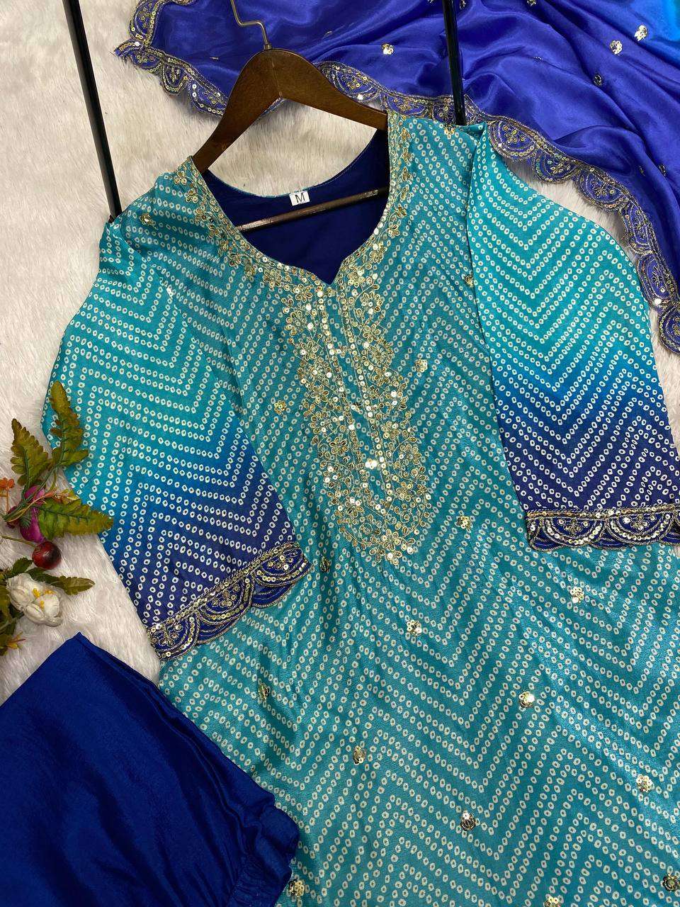 LG 1880 SHADED FABRIC DESIGNER KURT PANT WITH DUPATTA 