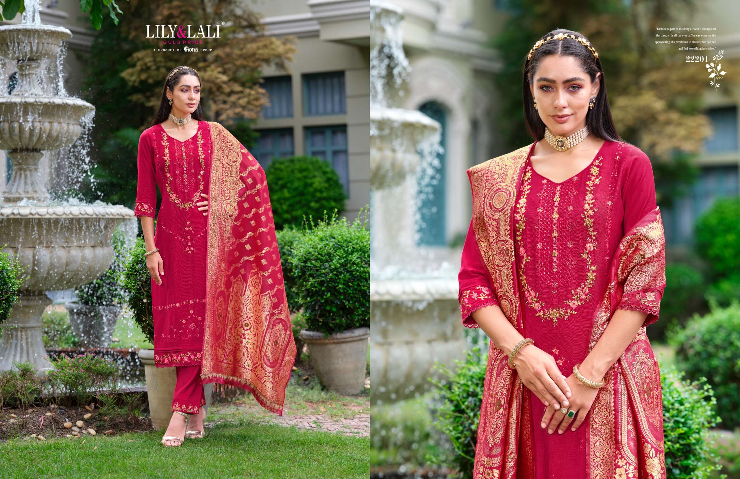 LILY AND LALI HASMEENA VOL 4 VISCOSE EMBROIDERIES FANCY SUIT