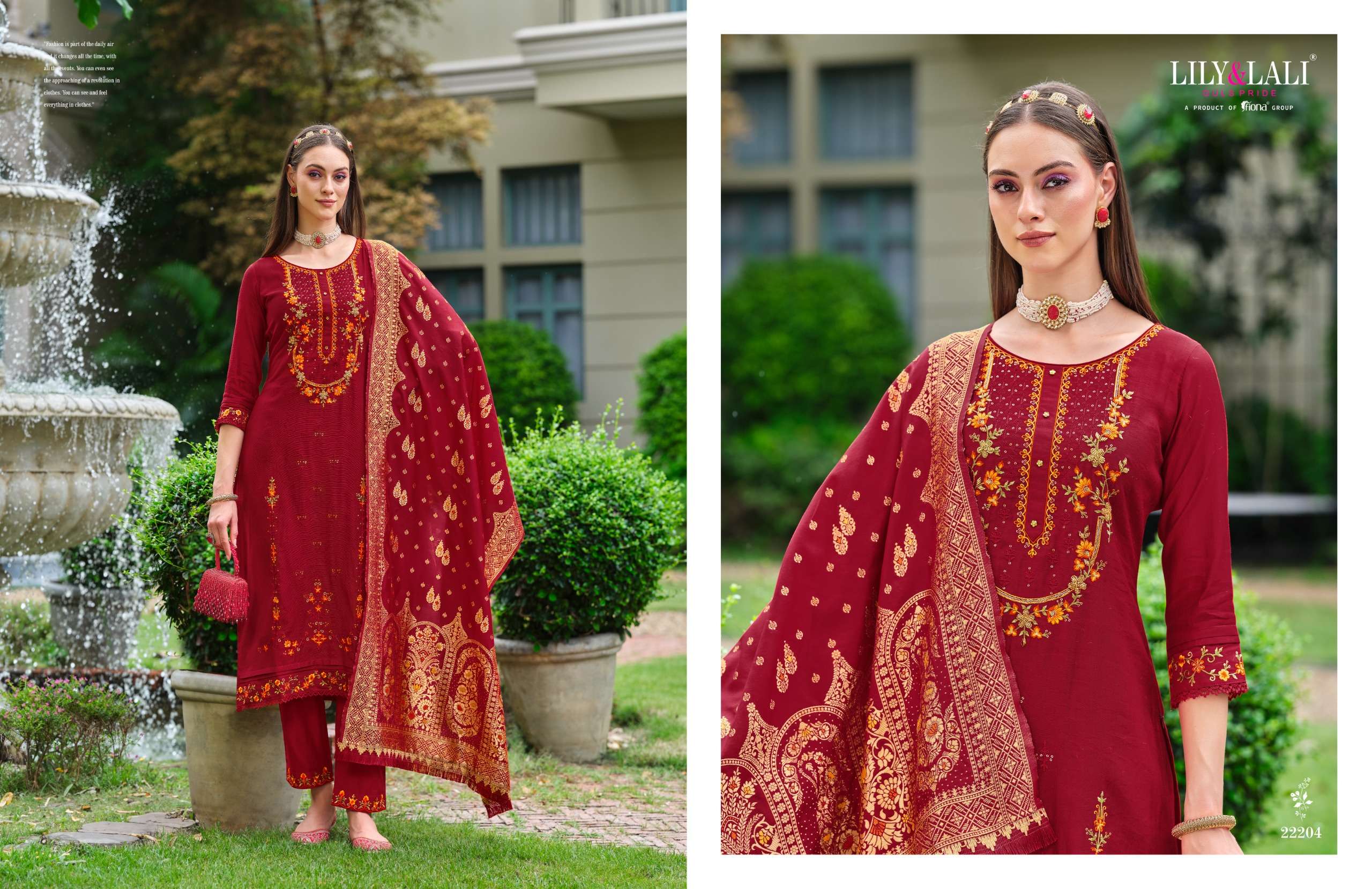 LILY AND LALI HASMEENA VOL 4 VISCOSE EMBROIDERIES FANCY SUIT