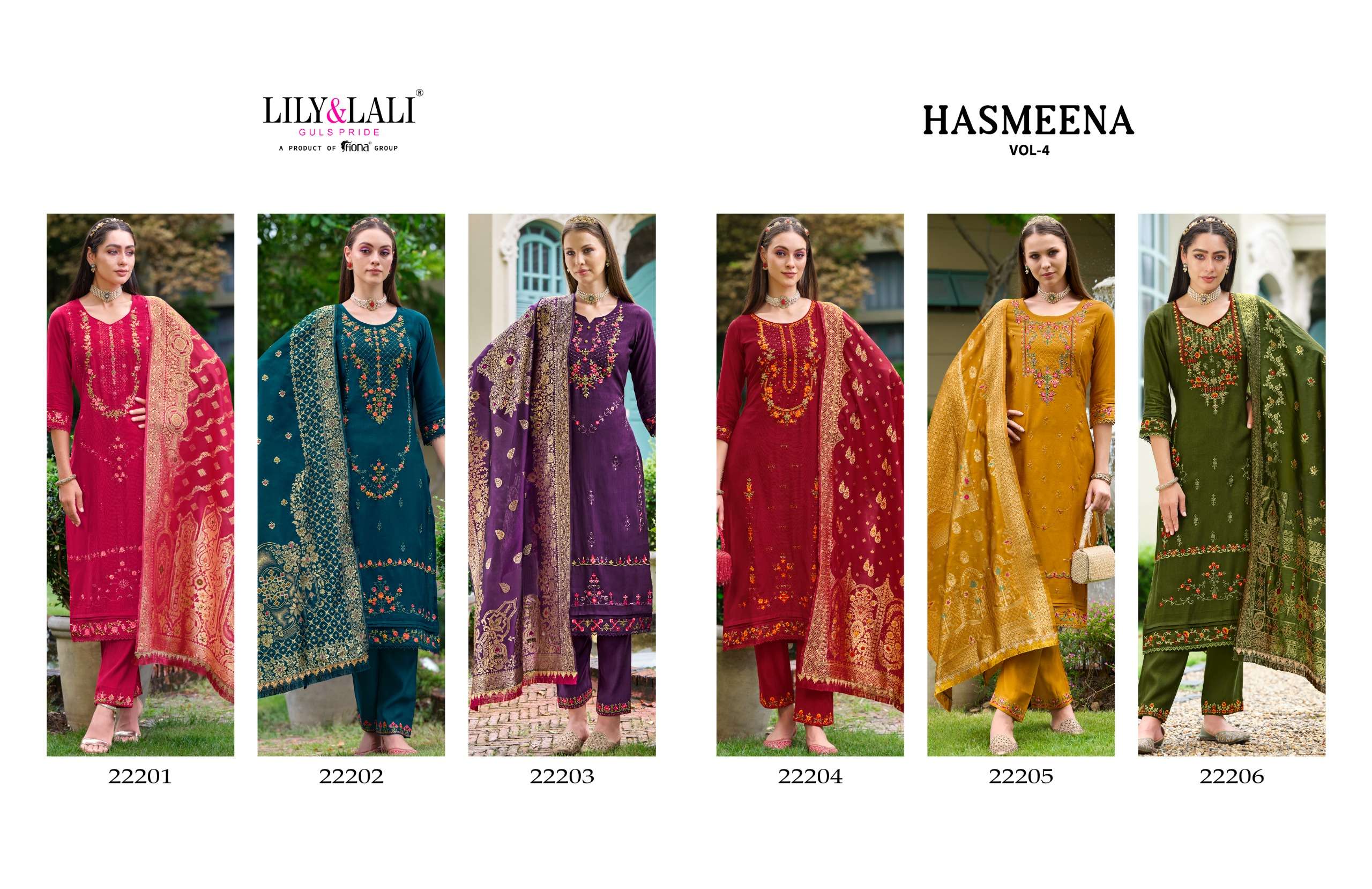 LILY AND LALI HASMEENA VOL 4 VISCOSE EMBROIDERIES FANCY SUIT