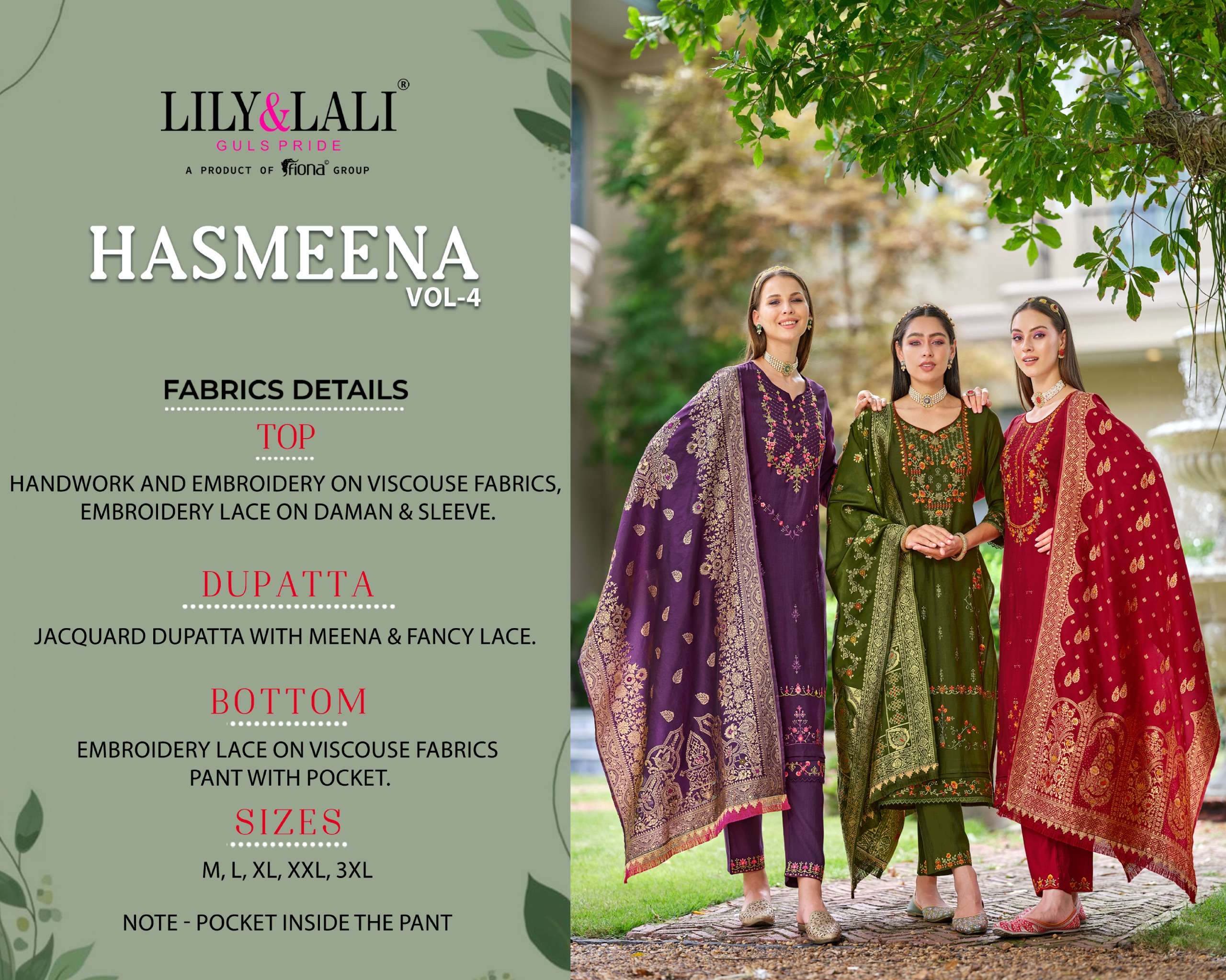 LILY AND LALI HASMEENA VOL 4 VISCOSE EMBROIDERIES FANCY SUIT