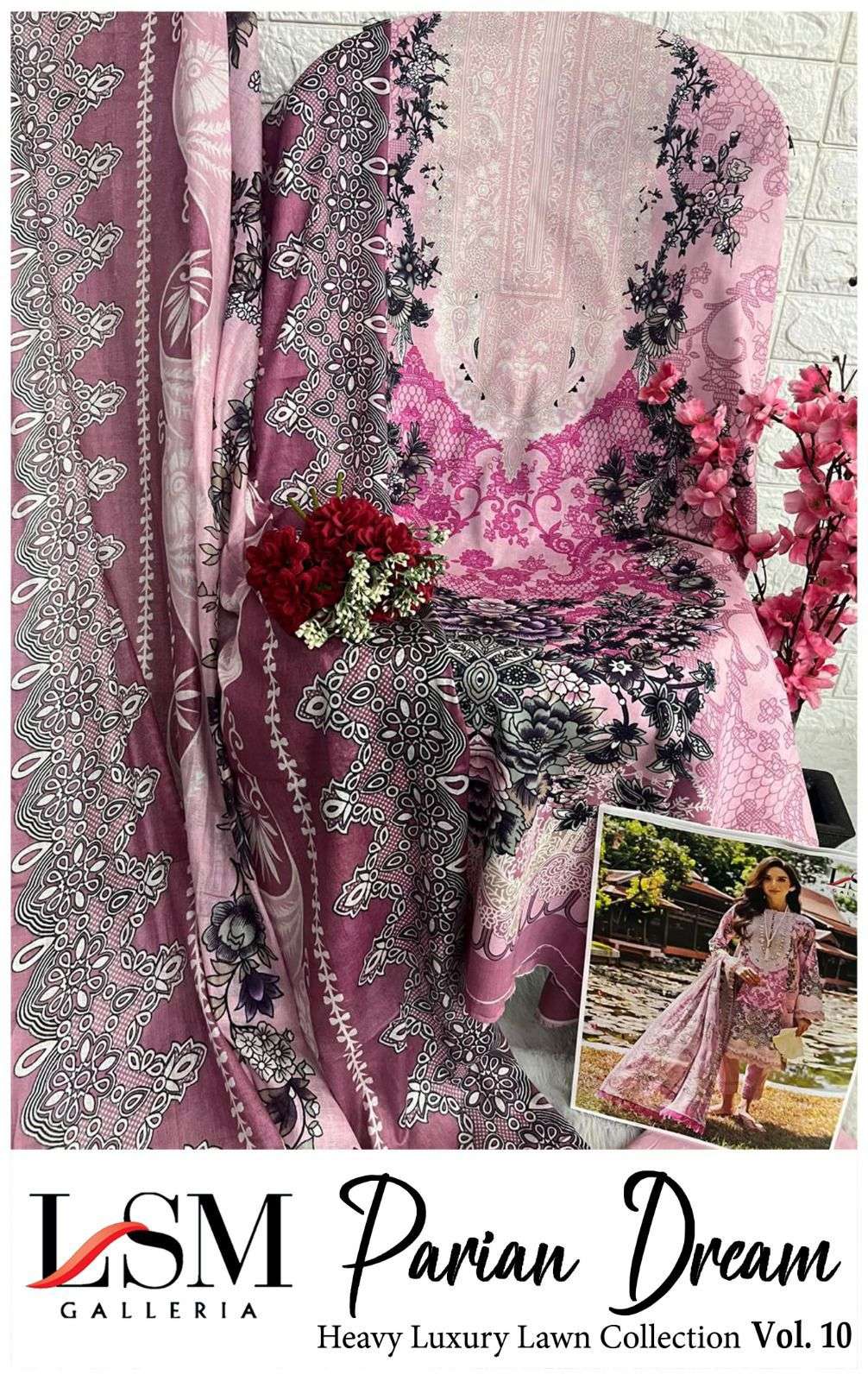 LSM GALLERIA PARIAN DREAM VOL 10 LAWN COTTON DIGITAL PRINT SUIT