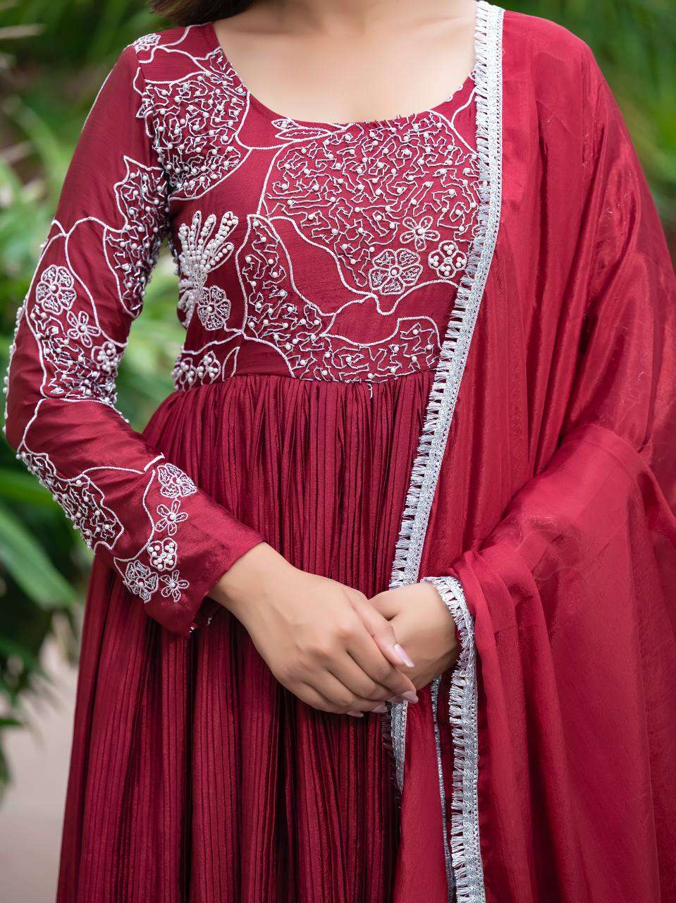 MD 3020 SILK DESIGNER FANCY ANARKALI GOWN SUIT