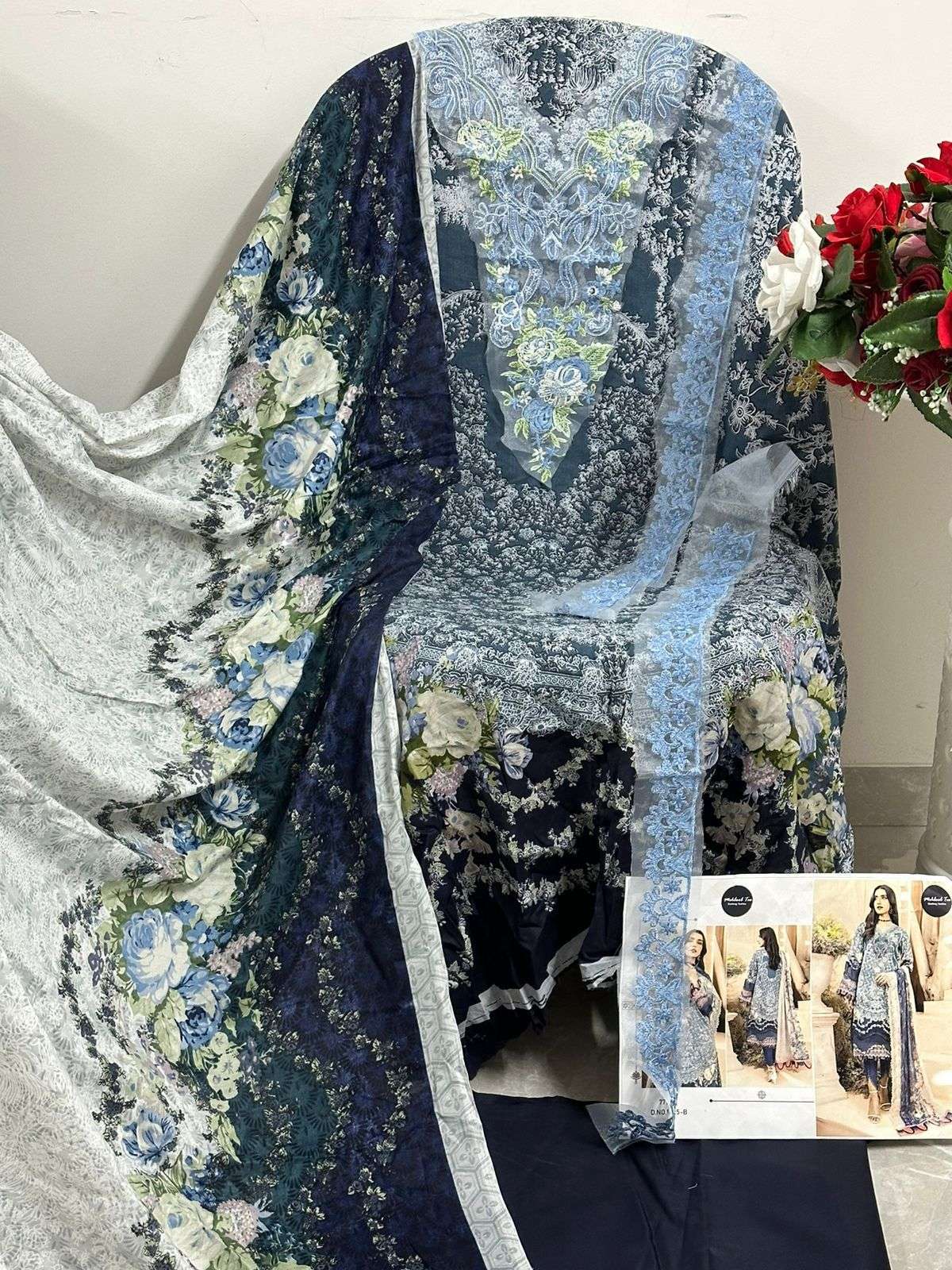 MEHBOOB TEX   DESIGN.NO - 1425 AB EDITION FIRDOSE BEST PATCH PAKISTANI SUIT 