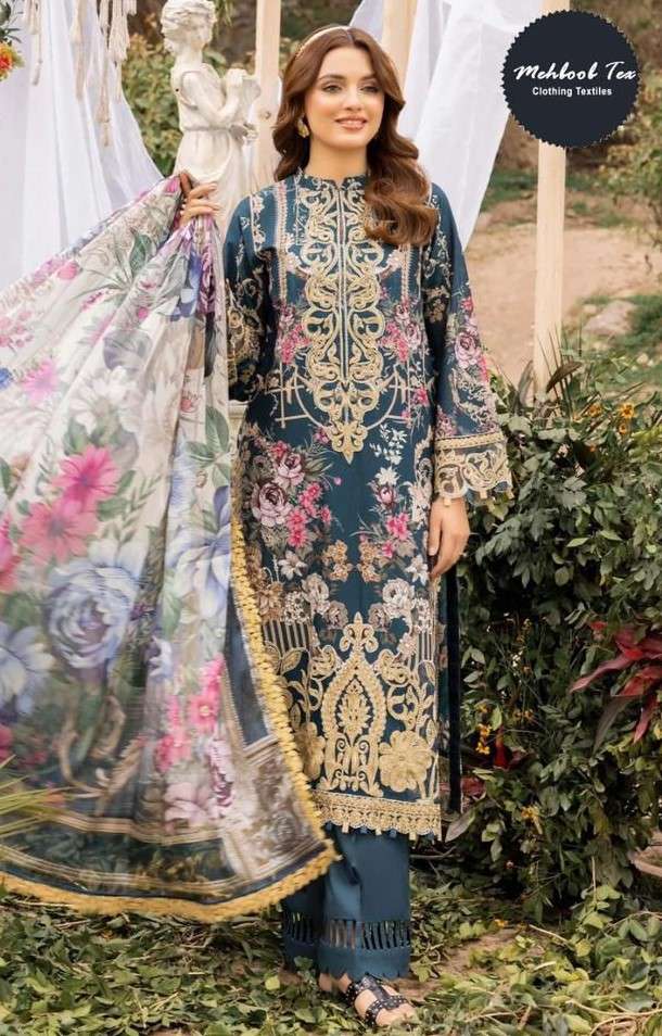 MEHBOOB TEX LAWAN COLLECTION ADAN LIBAS VOL 1 7773 DESIGN NO - 1391HEAVY EMBROIDERY PARTY WEAR SUIT