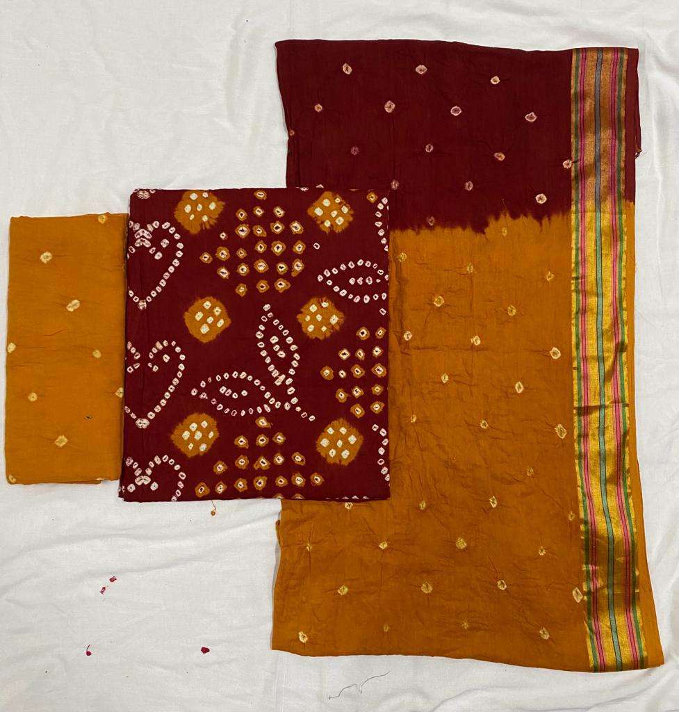 MF BANDHANI SPECIAL SATIN BANDHEJ PRINT SALWAR SUIT