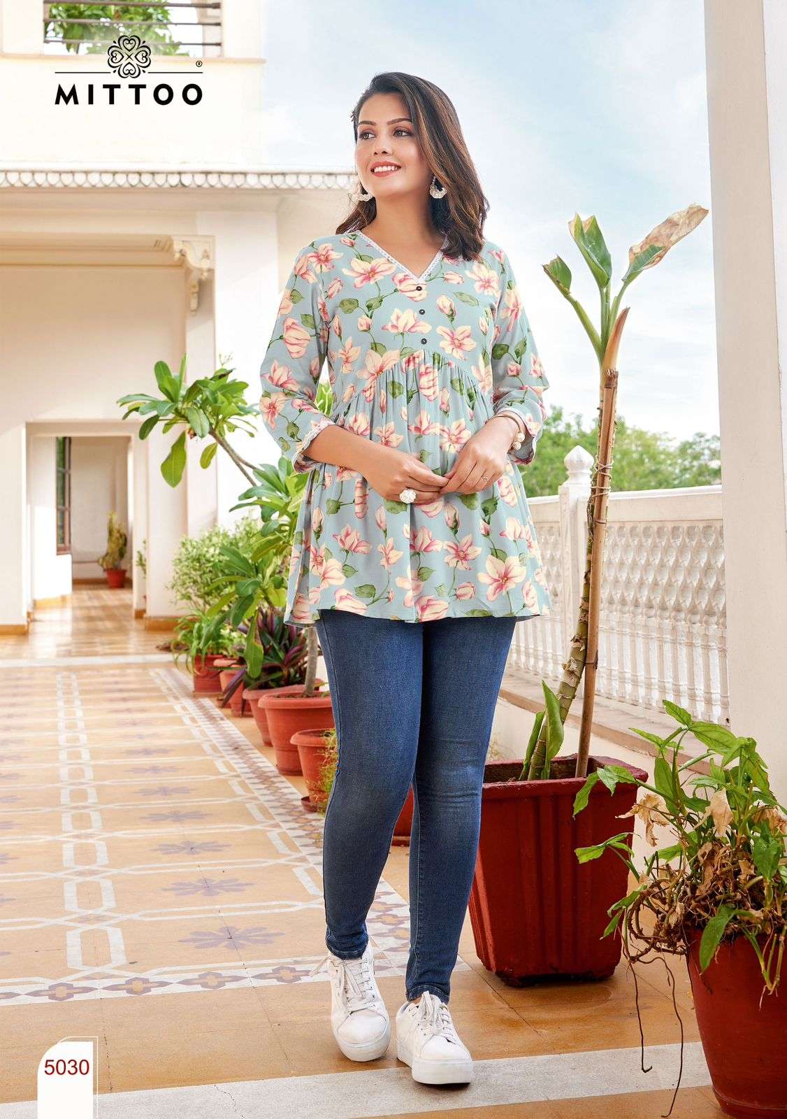 MITTOO VICTORIA VOL 6 RAYON PRINT FANCY WESTERN WEAR TOP