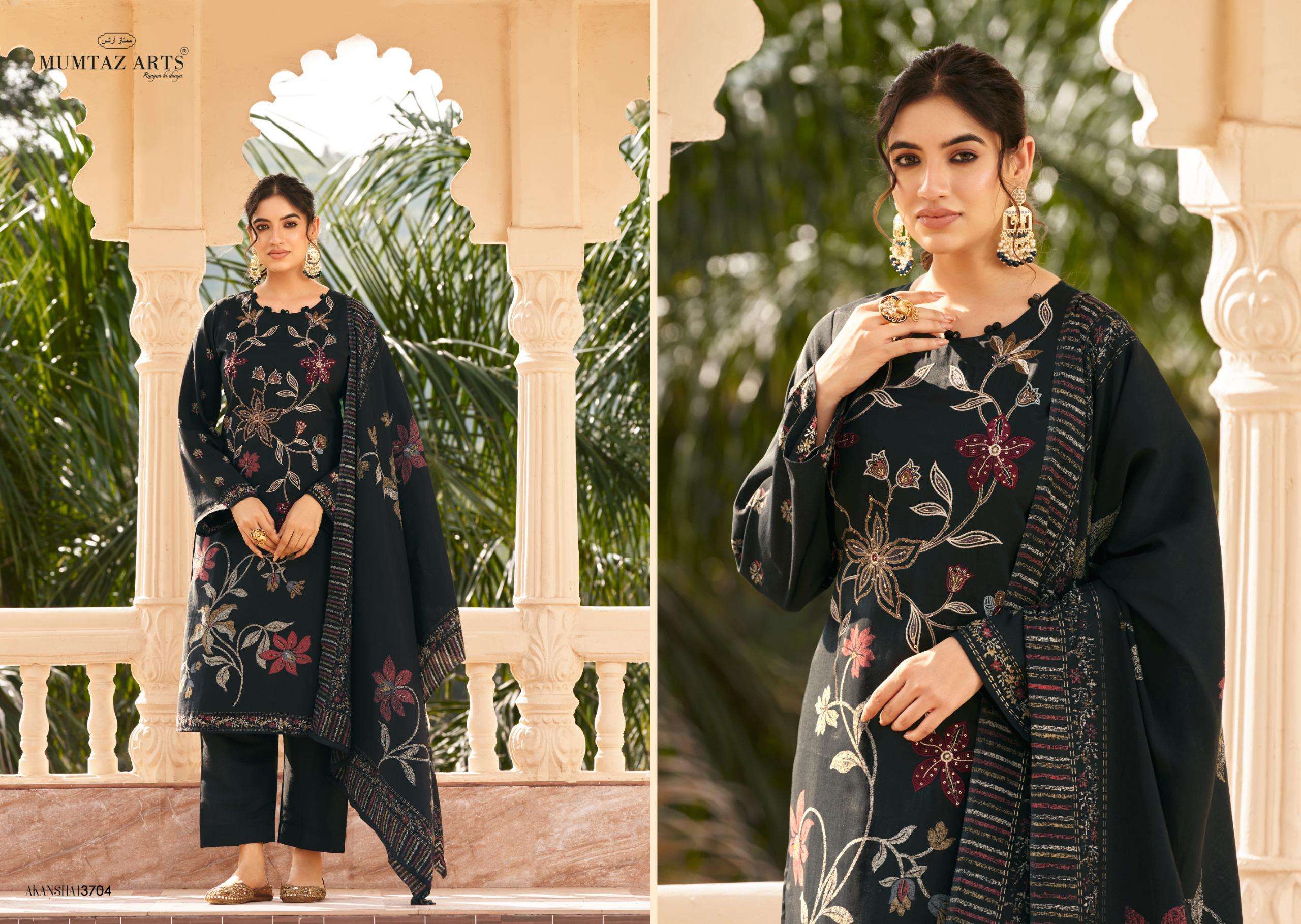 MUMTAZ ARTS AKANSHA VISCOSE PRINT WITH FANCY WORK SUIT