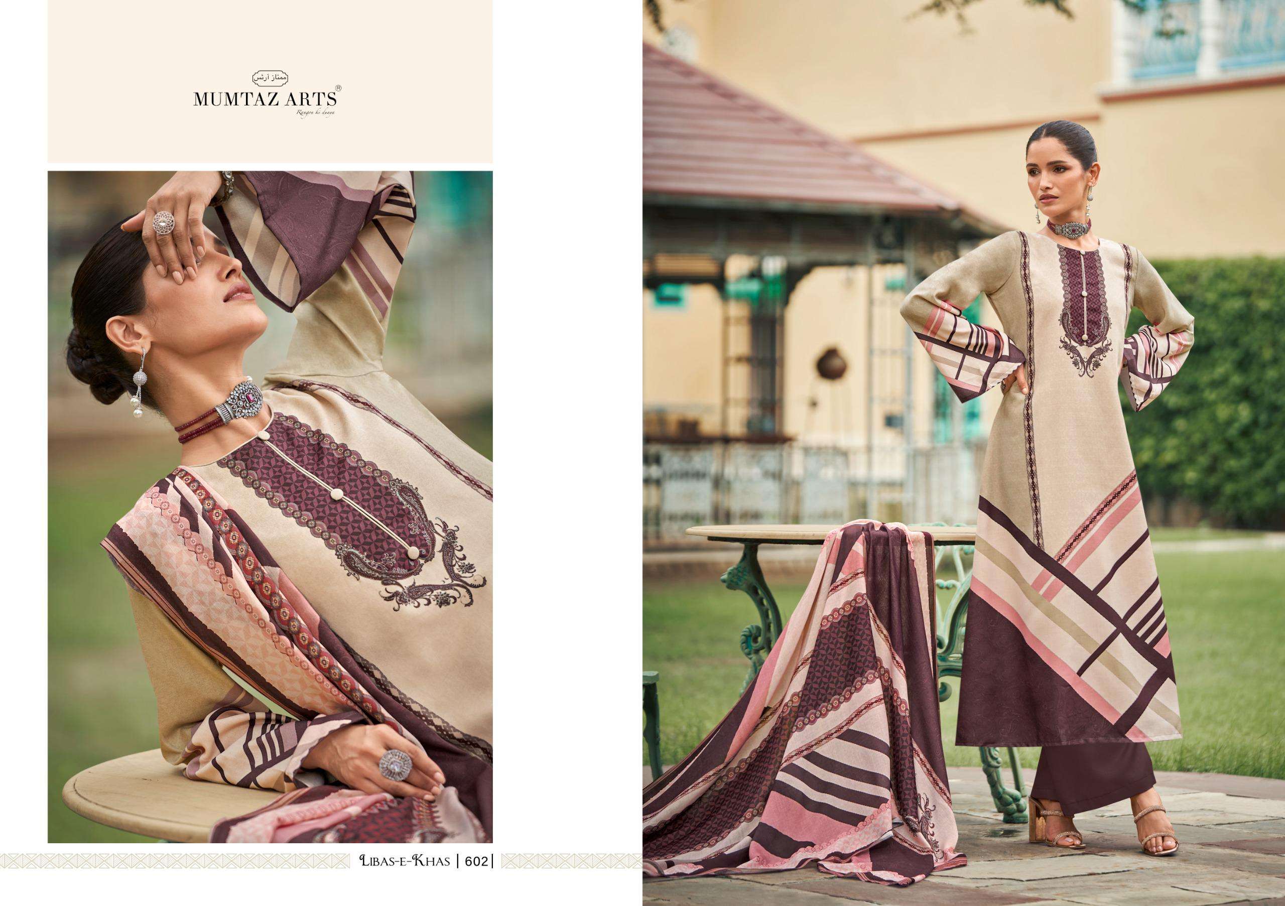 MUMTAZ ARTS LIBAS E KHAS PASHMINA DIGITAL PRINTS WITH WORK SUIT