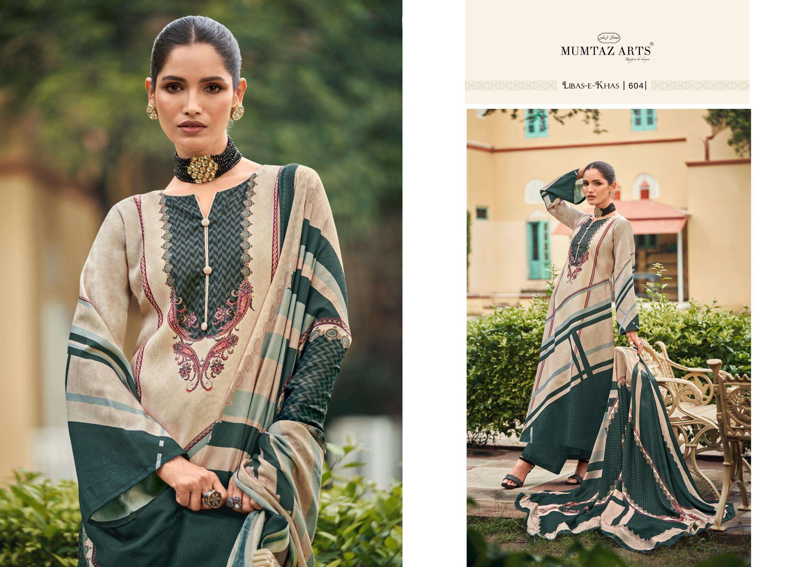 MUMTAZ ARTS LIBAS E KHAS PASHMINA DIGITAL PRINTS WITH WORK SUIT