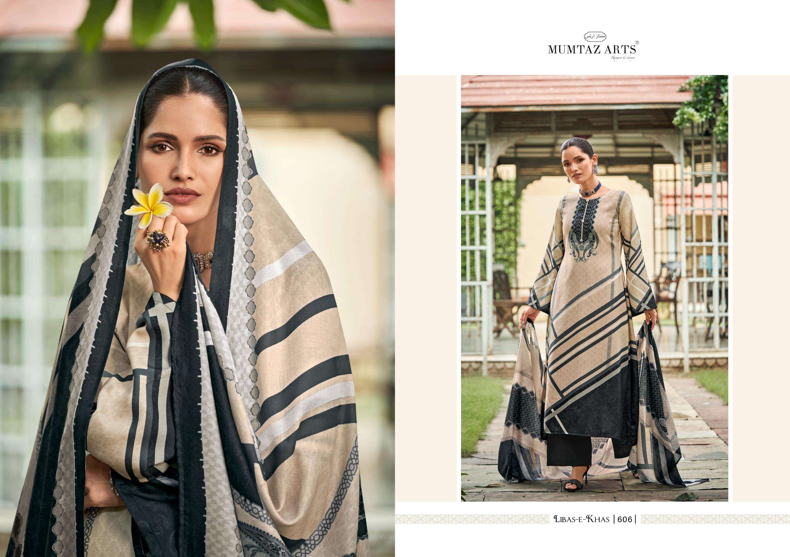 MUMTAZ ARTS LIBAS E KHAS PASHMINA DIGITAL PRINTS WITH WORK SUIT