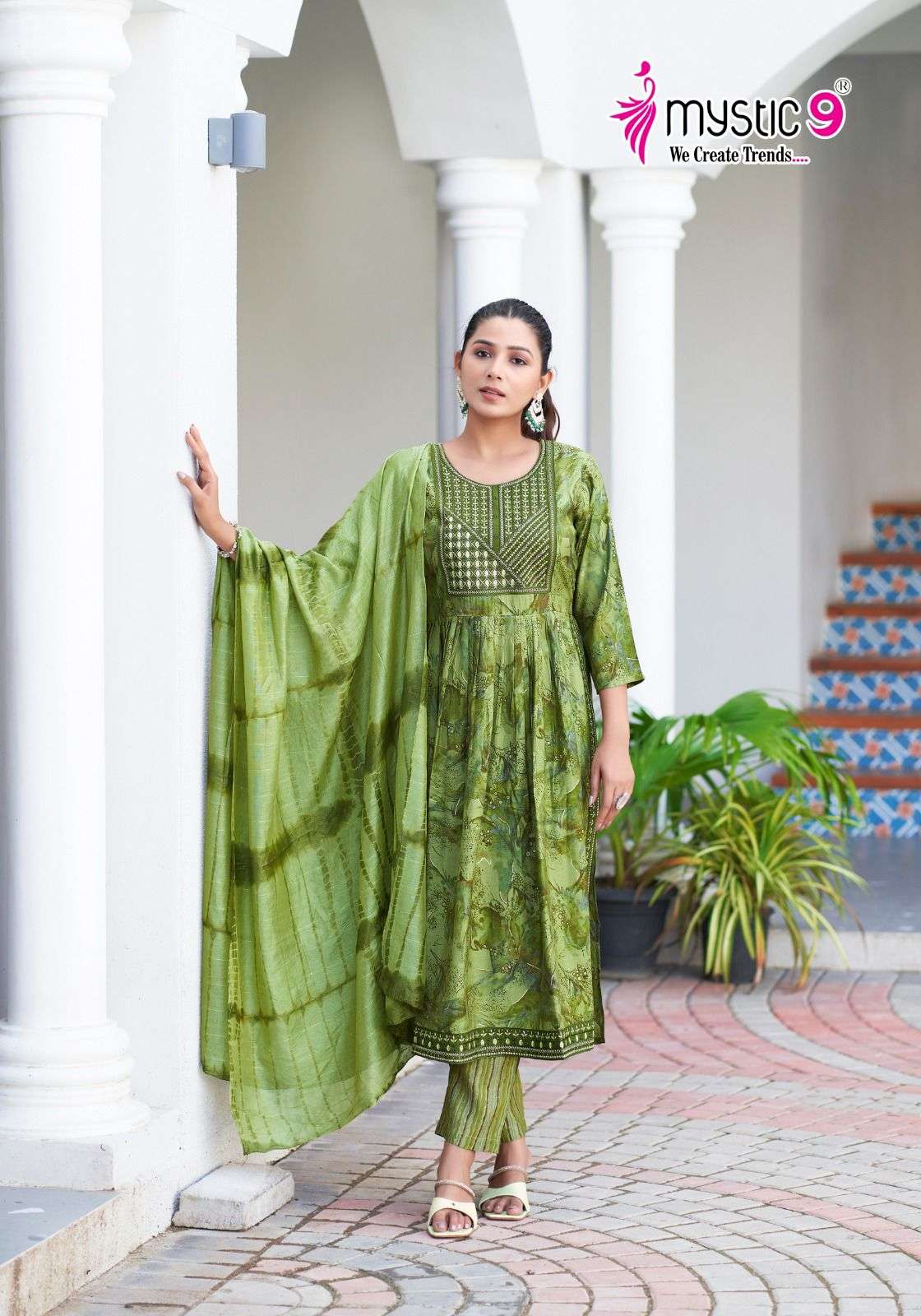 MYSTIC 9 MONA VOL 1 NYRA CUT PATTERN FANCY KURTI COMBO SET 