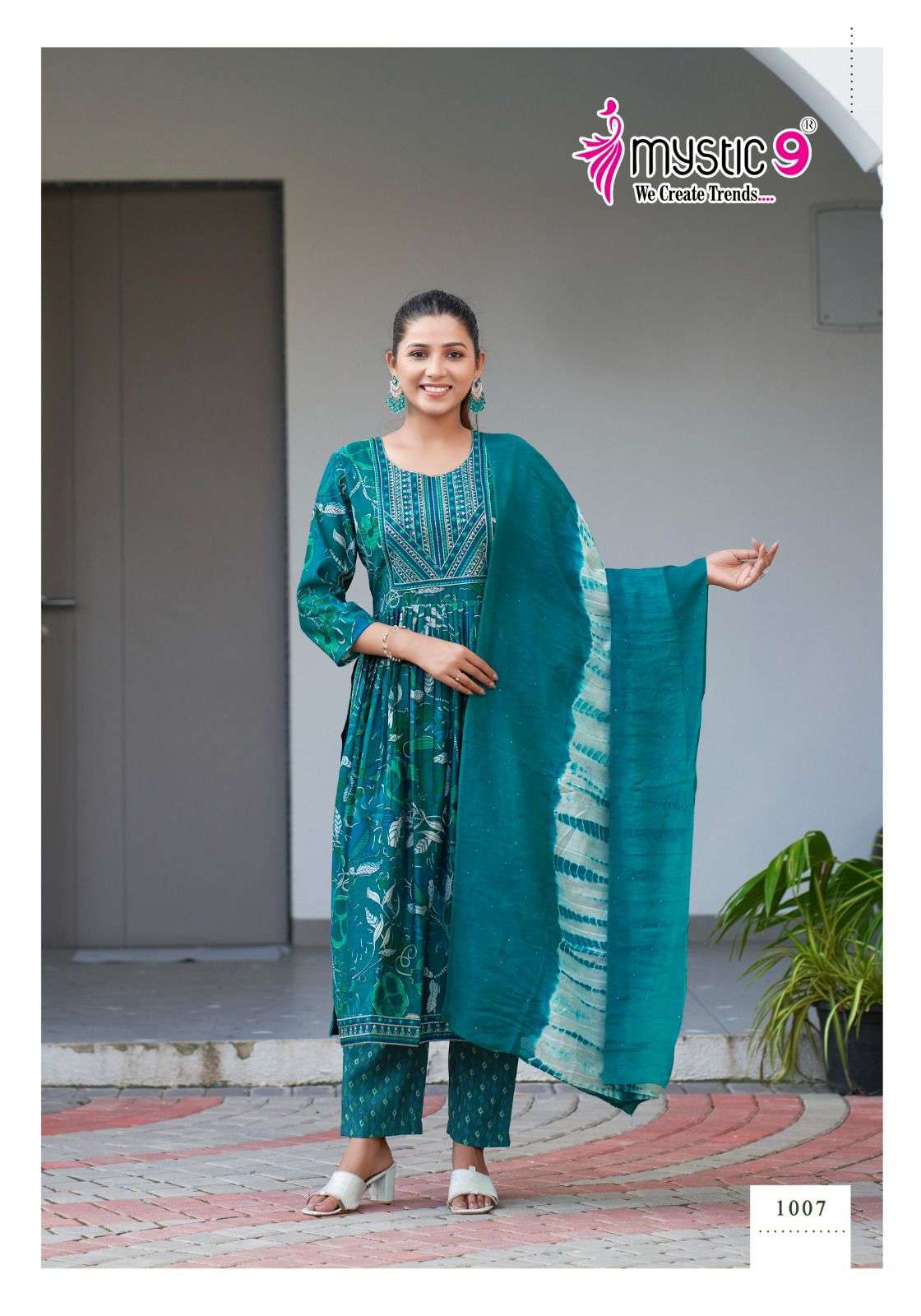 MYSTIC 9 MONA VOL 1 NYRA CUT PATTERN FANCY KURTI COMBO SET 