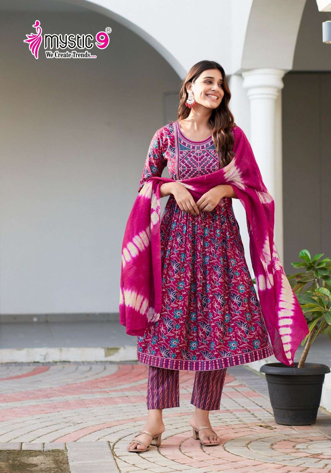 MYSTIC 9 MONA VOL 1 NYRA CUT PATTERN FANCY KURTI COMBO SET 