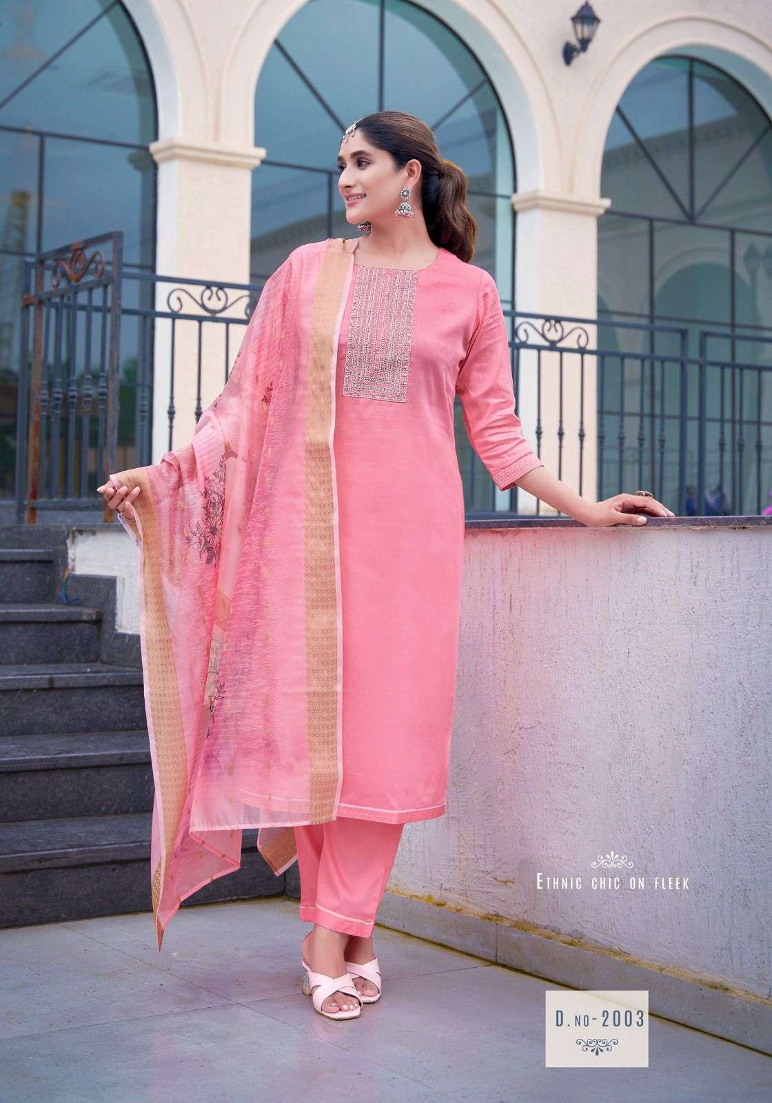 MYSTIC 9 RICH GOLD VOL 2 FANCY WORKS KURTI COMBO SET 
