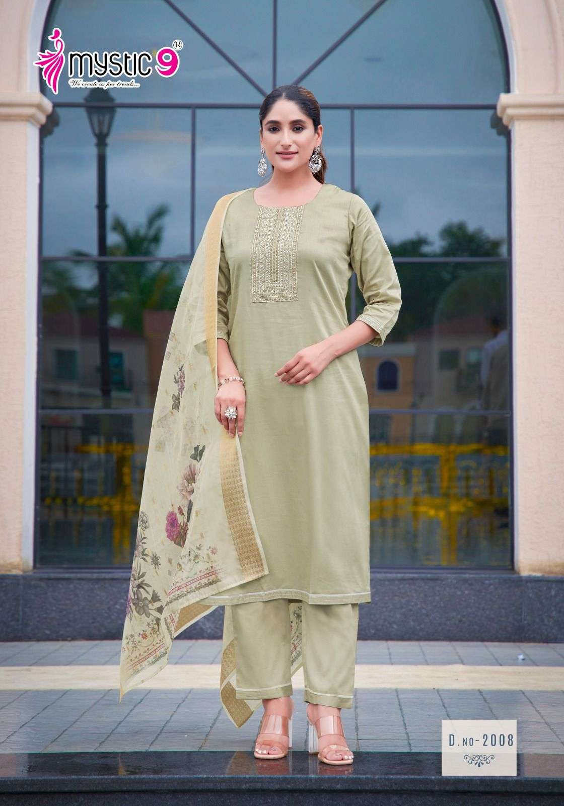 MYSTIC 9 RICH GOLD VOL 2 FANCY WORKS KURTI COMBO SET 