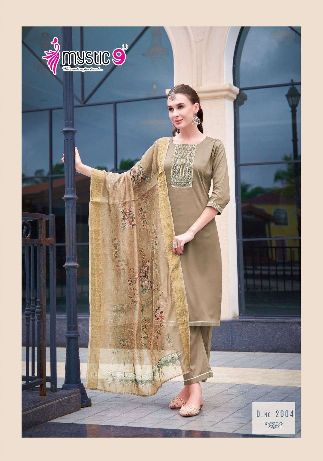 MYSTIC 9 RICH GOLD VOL 2 FANCY WORKS KURTI COMBO SET 