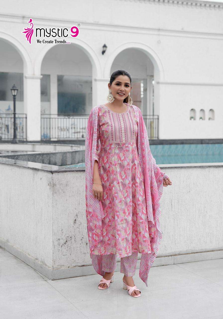 MYSTIC 9  ROOP VOL 1 NAIRA CUT PATTERN FANCY KURTI COMBO SET 