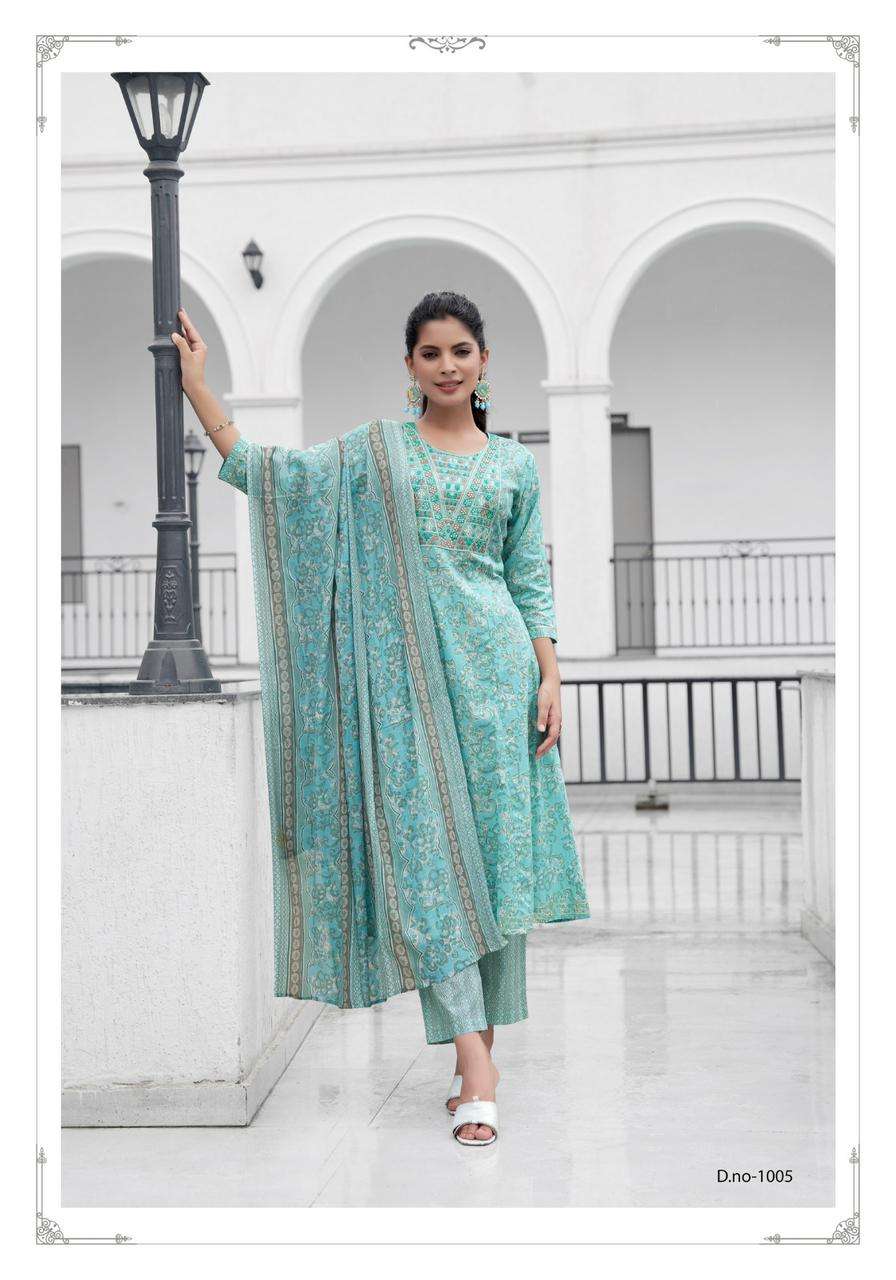 MYSTIC 9  ROOP VOL 1 NAIRA CUT PATTERN FANCY KURTI COMBO SET 