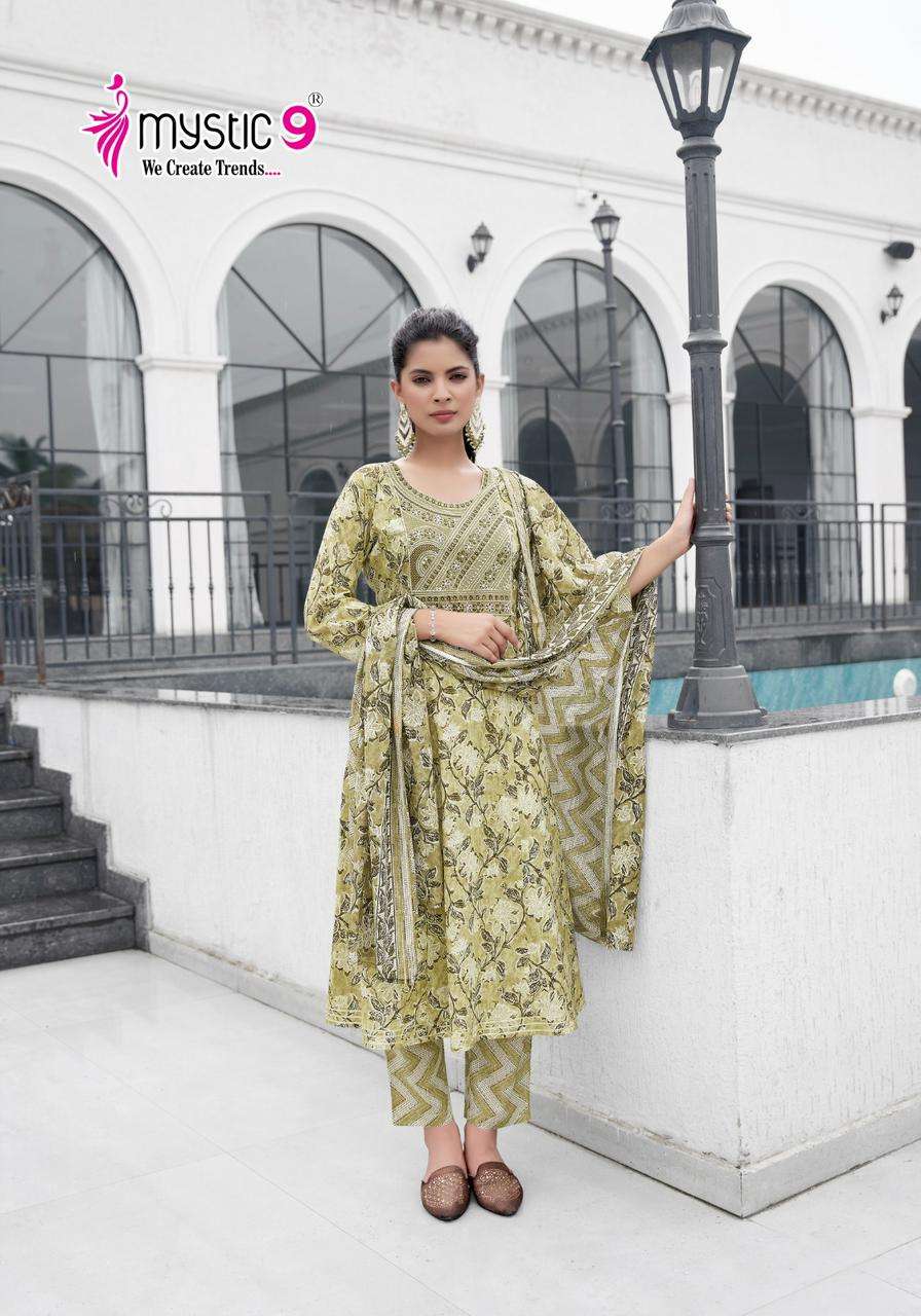 MYSTIC 9  ROOP VOL 1 NAIRA CUT PATTERN FANCY KURTI COMBO SET 