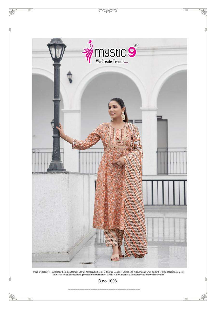 MYSTIC 9  ROOP VOL 1 NAIRA CUT PATTERN FANCY KURTI COMBO SET 