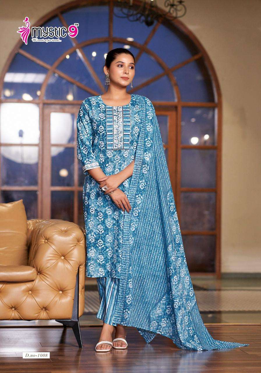 MYSTIC 9 SOFIYA VOL 1 COTTON PRINTED FANCY KURTI COMBO SET 