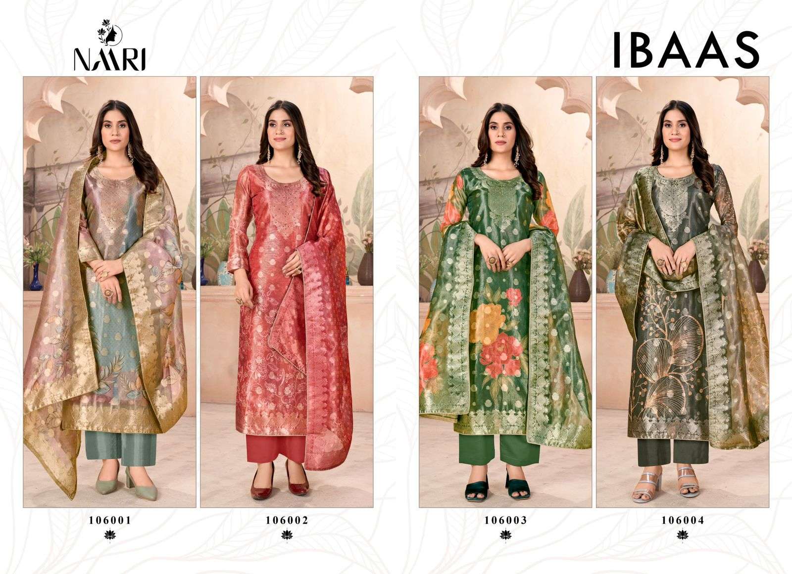 NAARI IBAAS JACQUARD DIGITAL PRINT WITH DESIGNER WORK SUIT