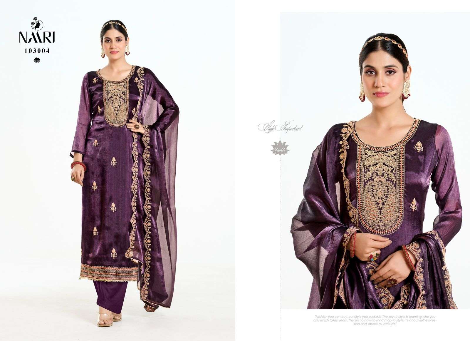 NAARI MAANVI SILK EMBROIDERY WORK SUIT