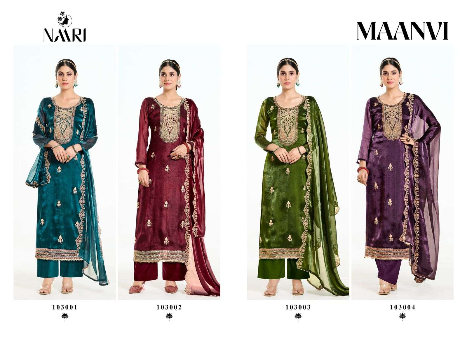 NAARI MAANVI SILK EMBROIDERY WORK SUIT