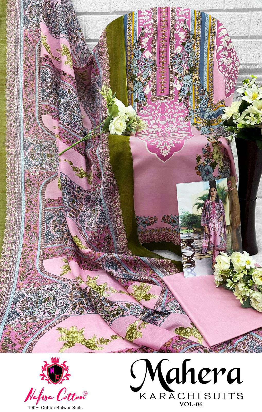 NAFISA COTTON MAHERA KARACHI SUITS VOL 6 COTTON DIGITAL PRINT SALWAR SUIT