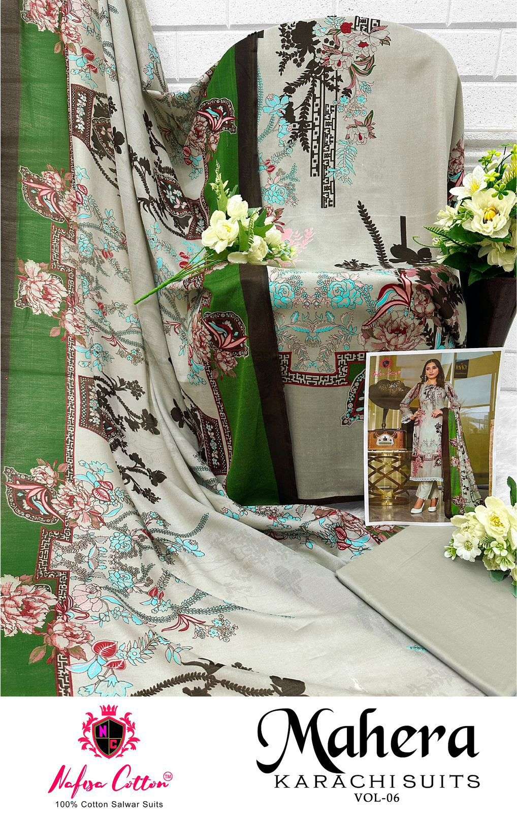 NAFISA COTTON MAHERA KARACHI SUITS VOL 6 COTTON DIGITAL PRINT SALWAR SUIT