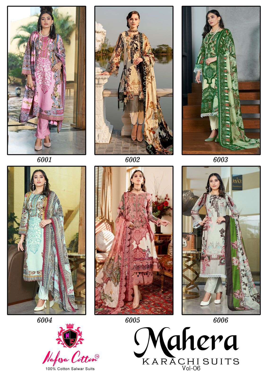 NAFISA COTTON MAHERA KARACHI SUITS VOL 6 COTTON DIGITAL PRINT SALWAR SUIT