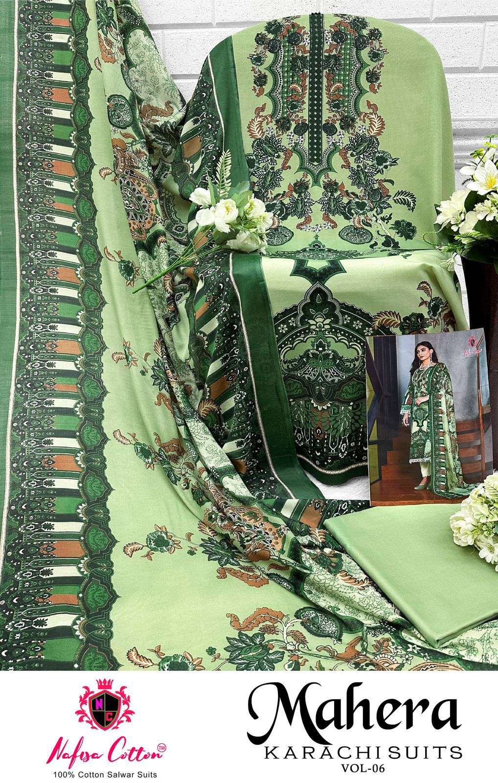 NAFISA COTTON MAHERA KARACHI SUITS VOL 6 COTTON DIGITAL PRINT SALWAR SUIT
