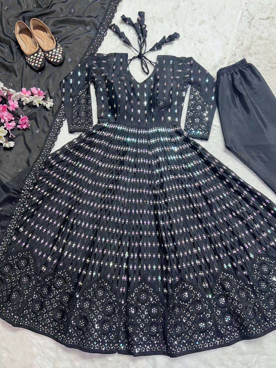 ND 5022 ANARKALI GOWN WITH BOTTOM AND DUPATTA 