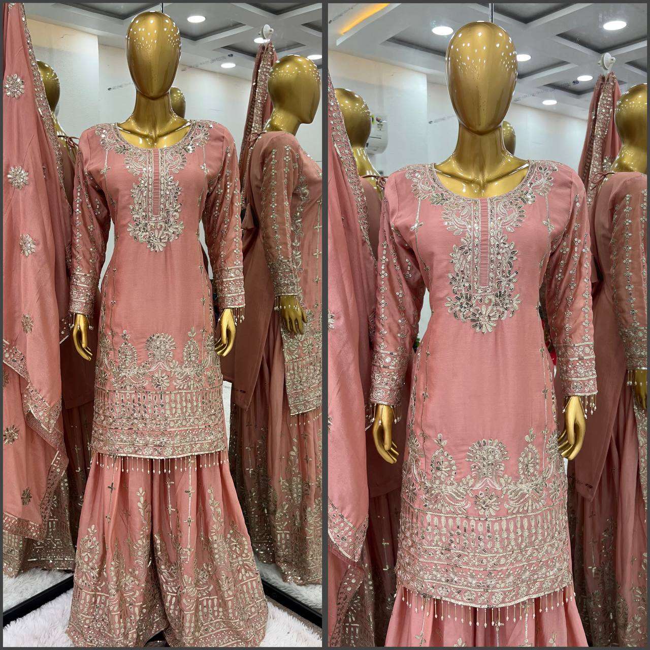 NSR 825 GORGEOUS DESIGNER TOP WITH SHARARA AND DUPATTA 