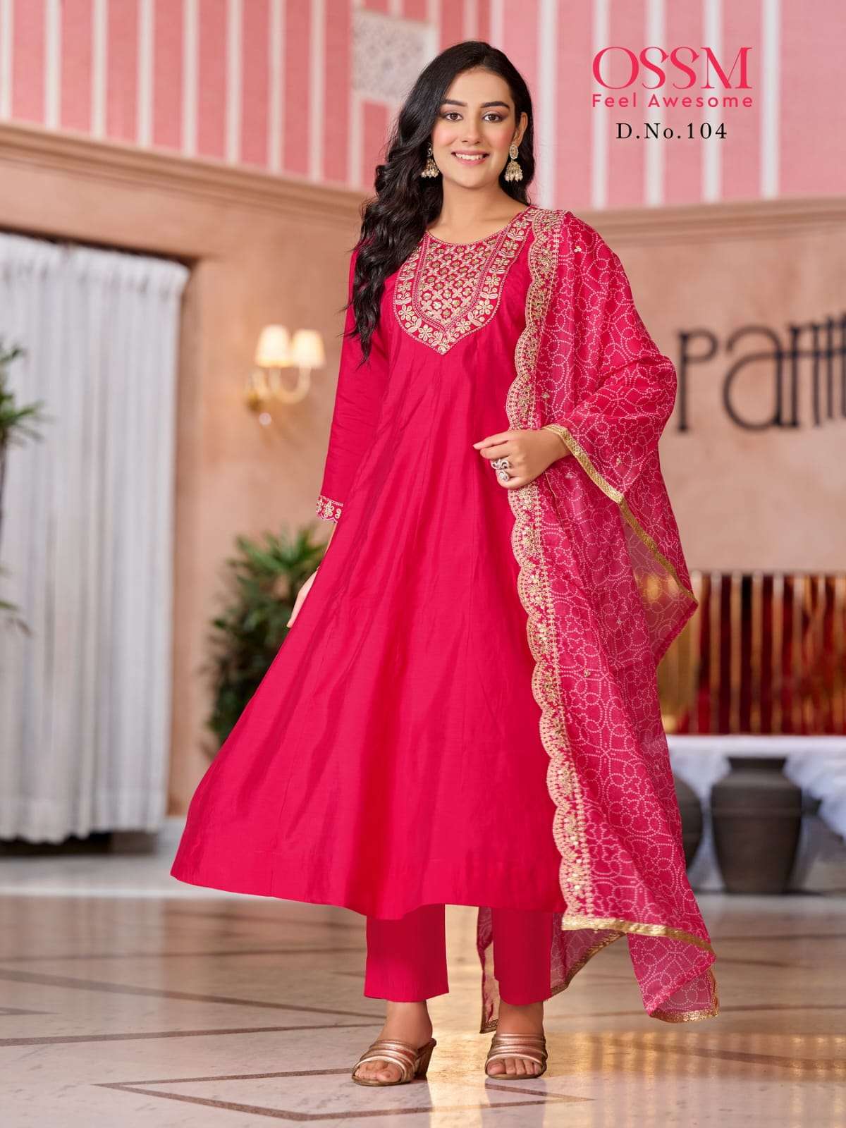 OSSM MANTRA SILK DESIGNER FANCY NAIRA PATTERN KURTI COMBO SET 