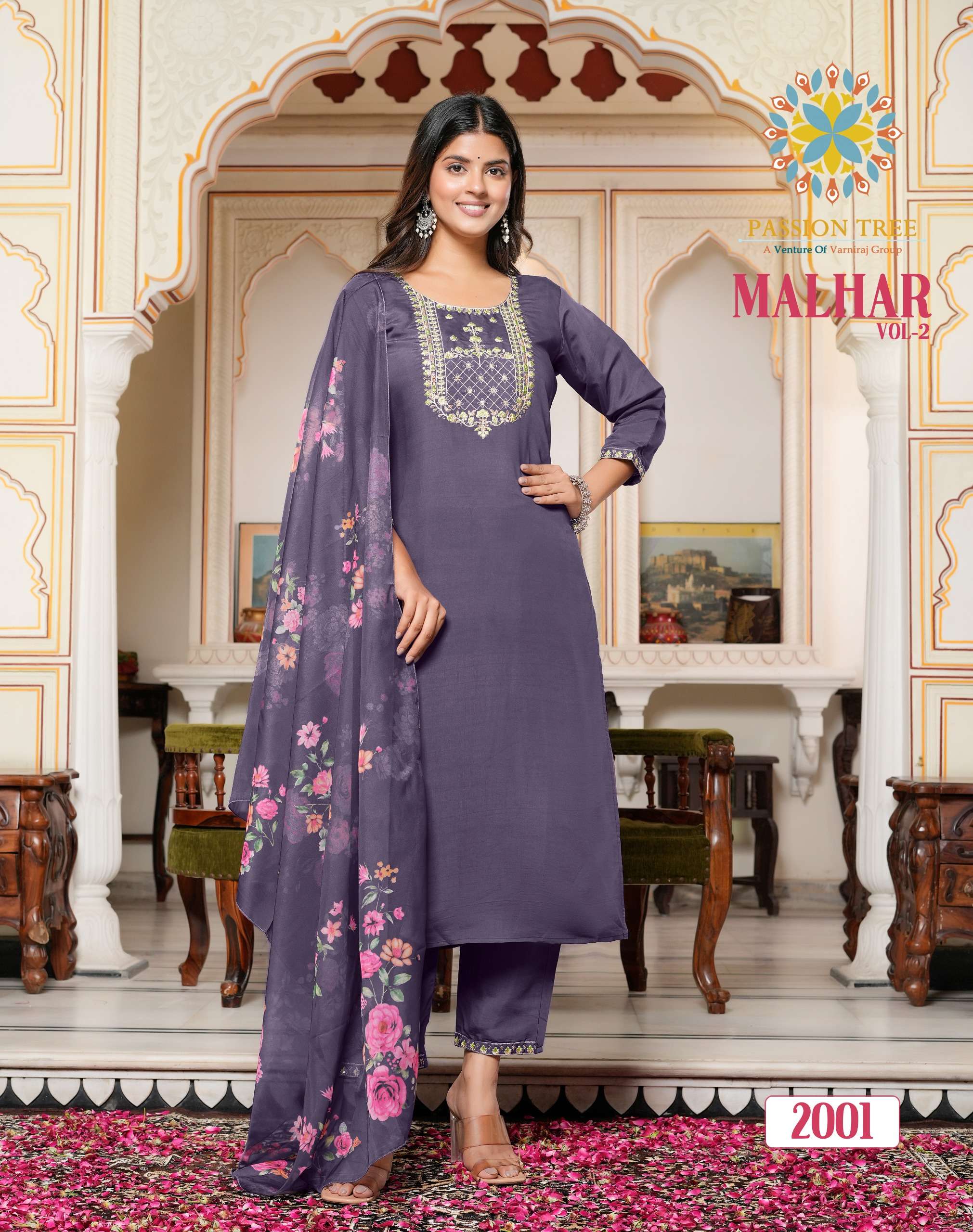 PASSION TREE MALHAR VOL 2 STRAIGHT KURTI WITH PANT & DUPATTA