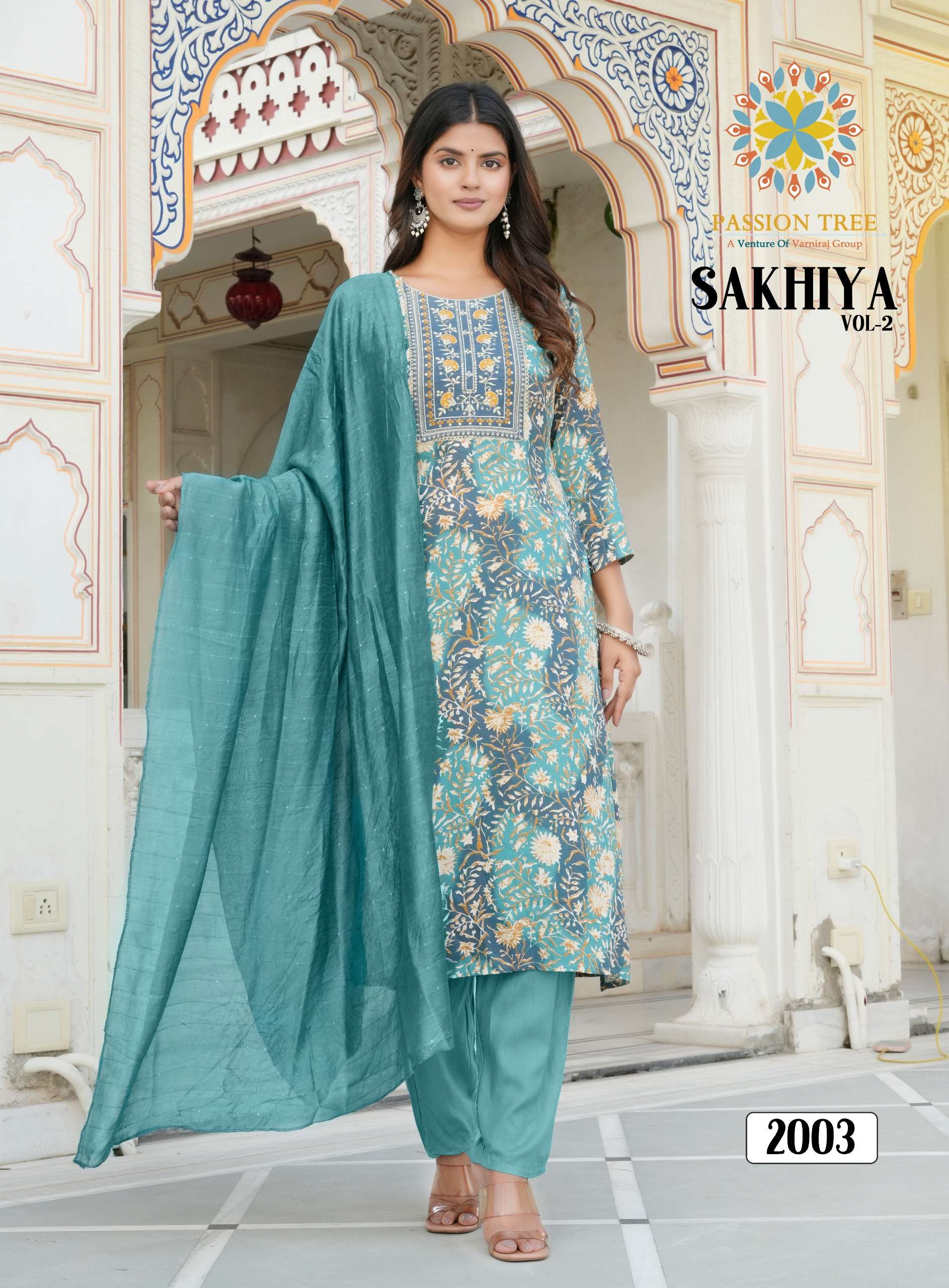 PASSION TREE SAKHIYA VOL 2 STRAIGHT KURTI WITH PANT AND DUPATTA SET 