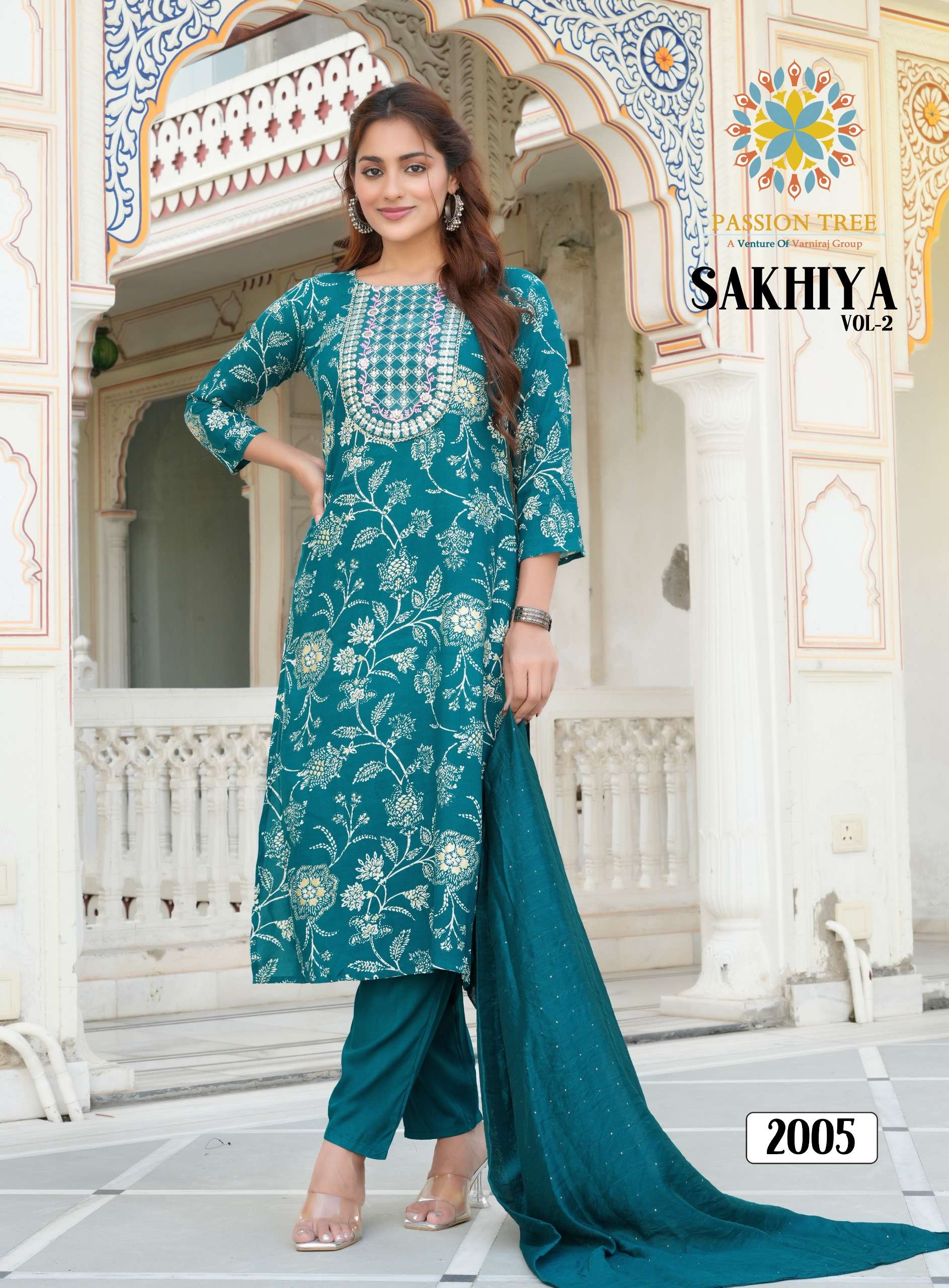 PASSION TREE SAKHIYA VOL 2 STRAIGHT KURTI WITH PANT AND DUPATTA SET 
