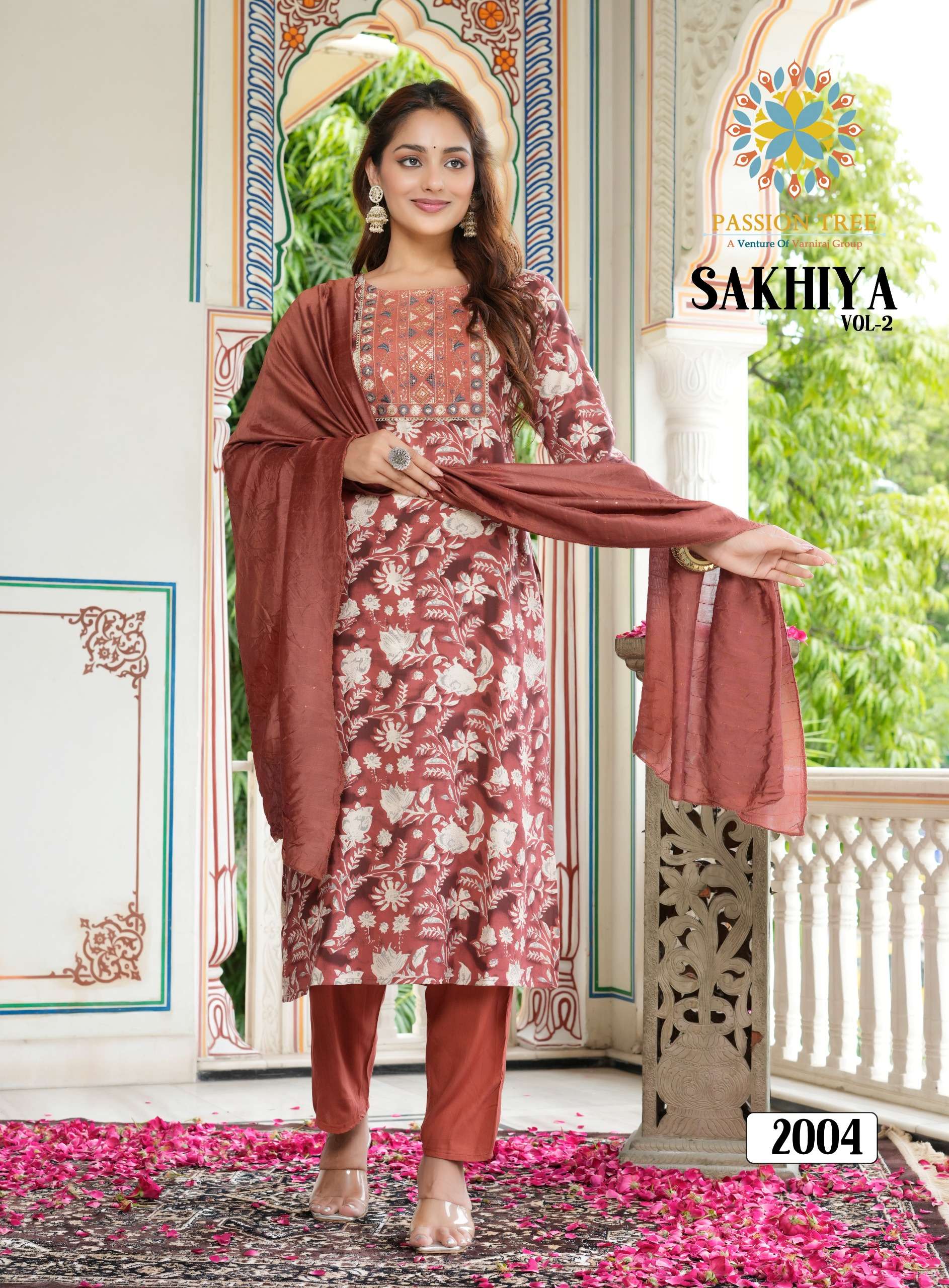 PASSION TREE SAKHIYA VOL 2 STRAIGHT KURTI WITH PANT AND DUPATTA SET 