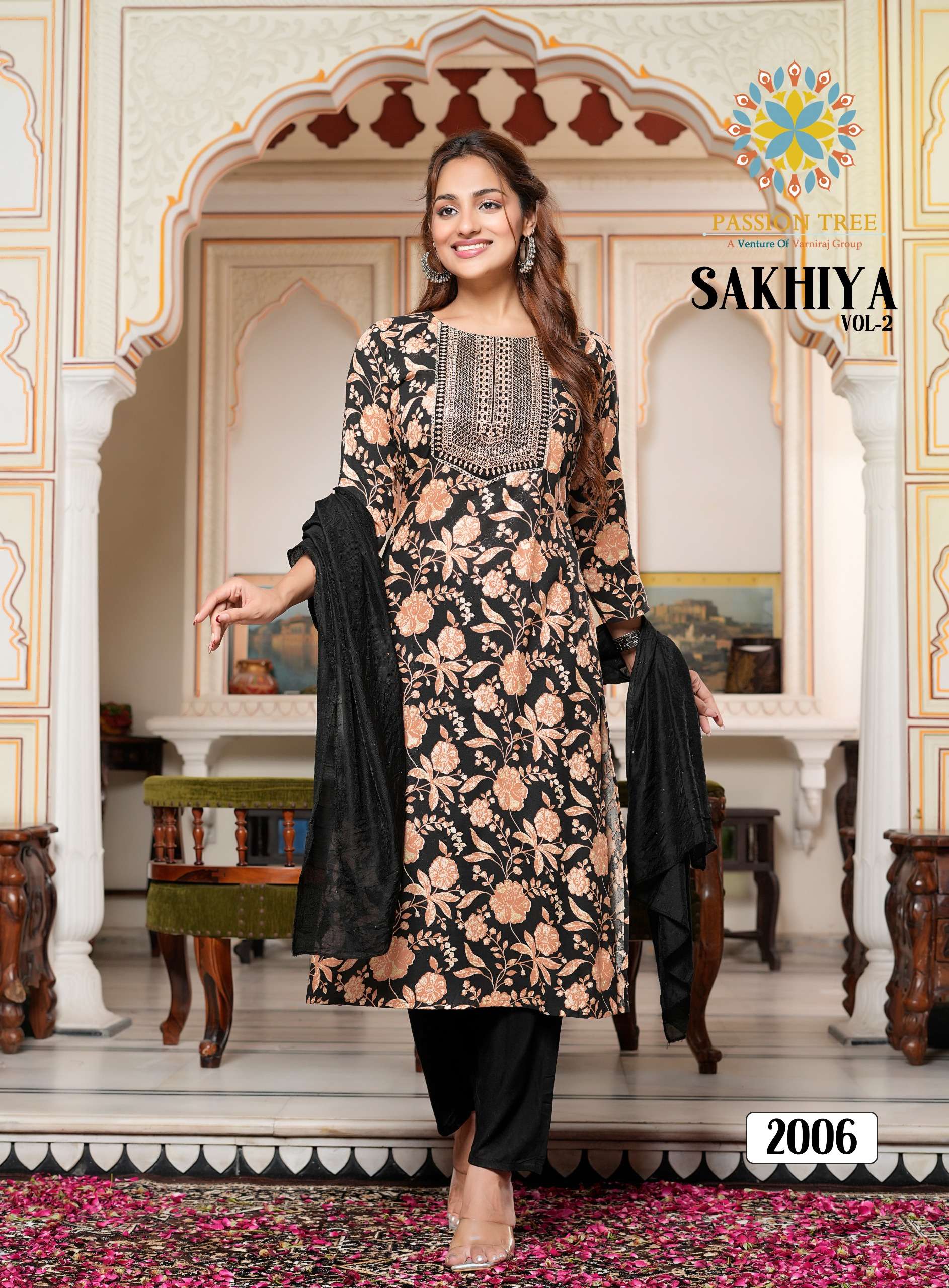 PASSION TREE SAKHIYA VOL 2 STRAIGHT KURTI WITH PANT AND DUPATTA SET 