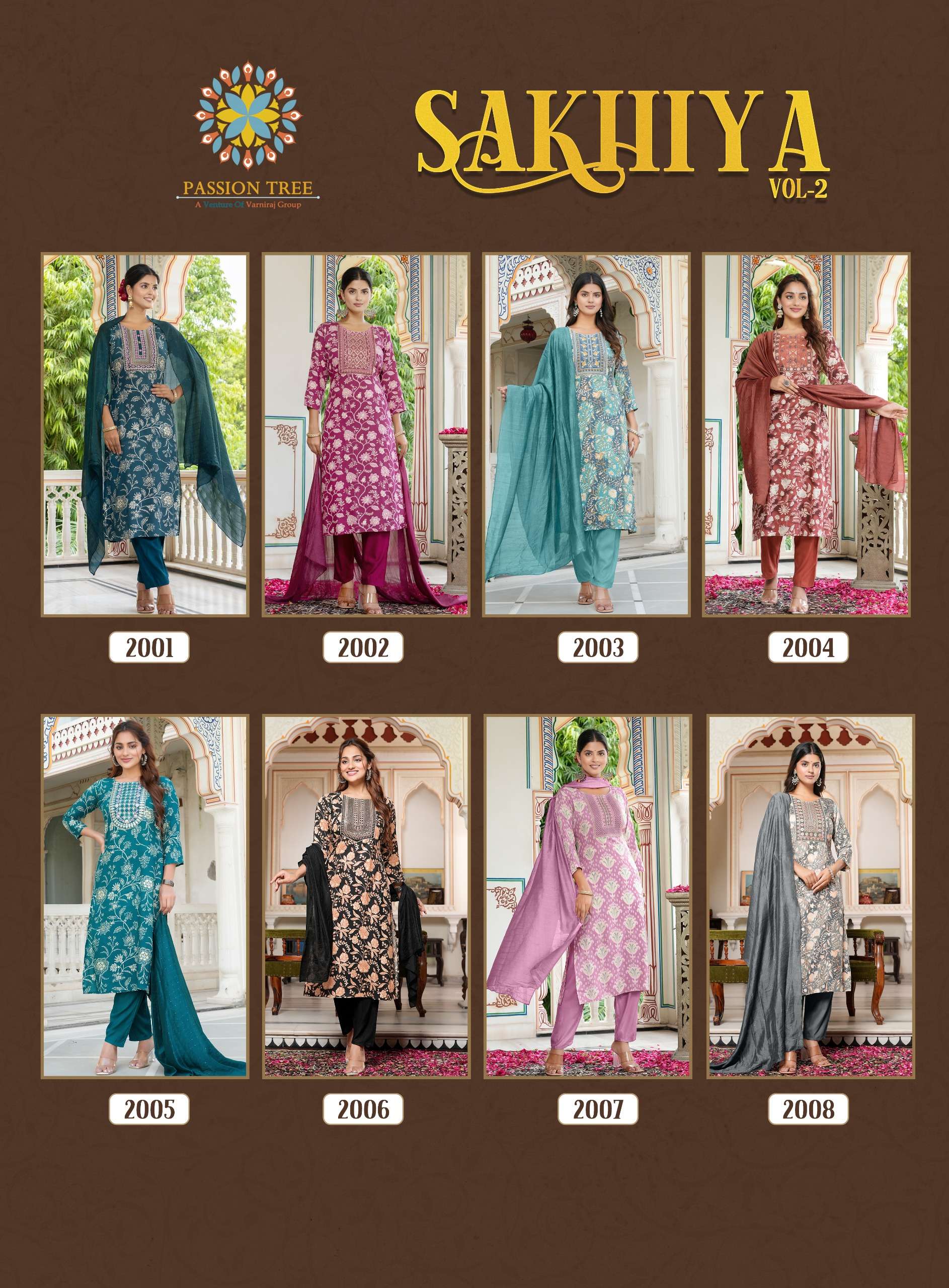 PASSION TREE SAKHIYA VOL 2 STRAIGHT KURTI WITH PANT AND DUPATTA SET 