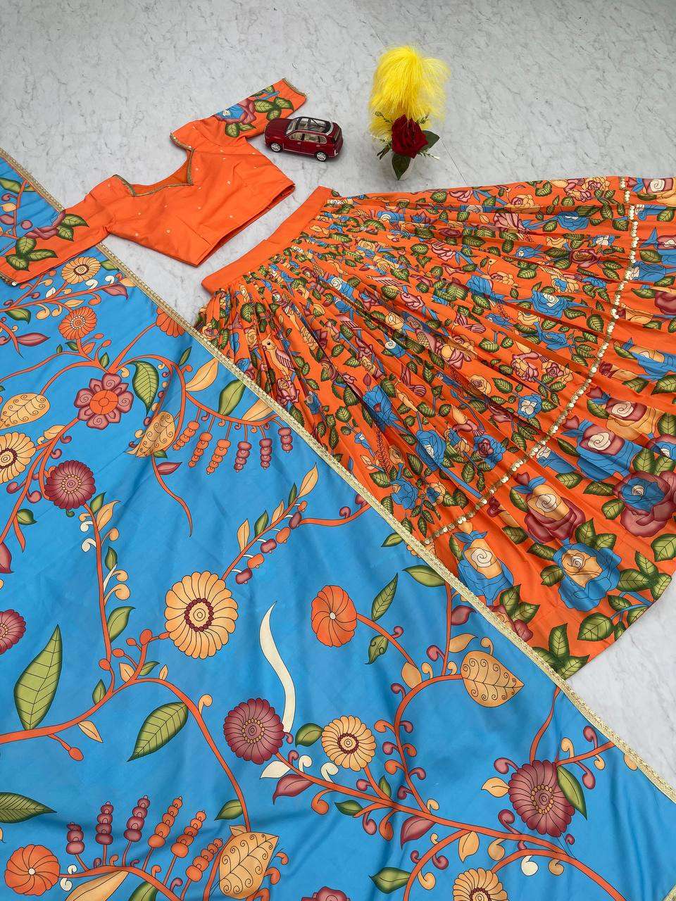 PC 432 KALAMKARI PRINT LEHENGA CHOLI