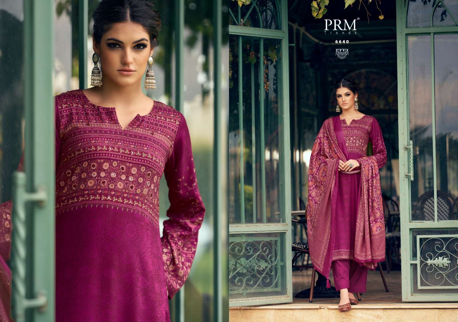 PRM TRENDZ SURAALI PASHMINA DIGITAL PRINT WITH FANCY WORK SUIT
