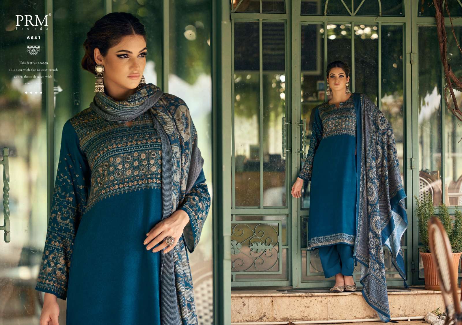 PRM TRENDZ SURAALI PASHMINA DIGITAL PRINT WITH FANCY WORK SUIT