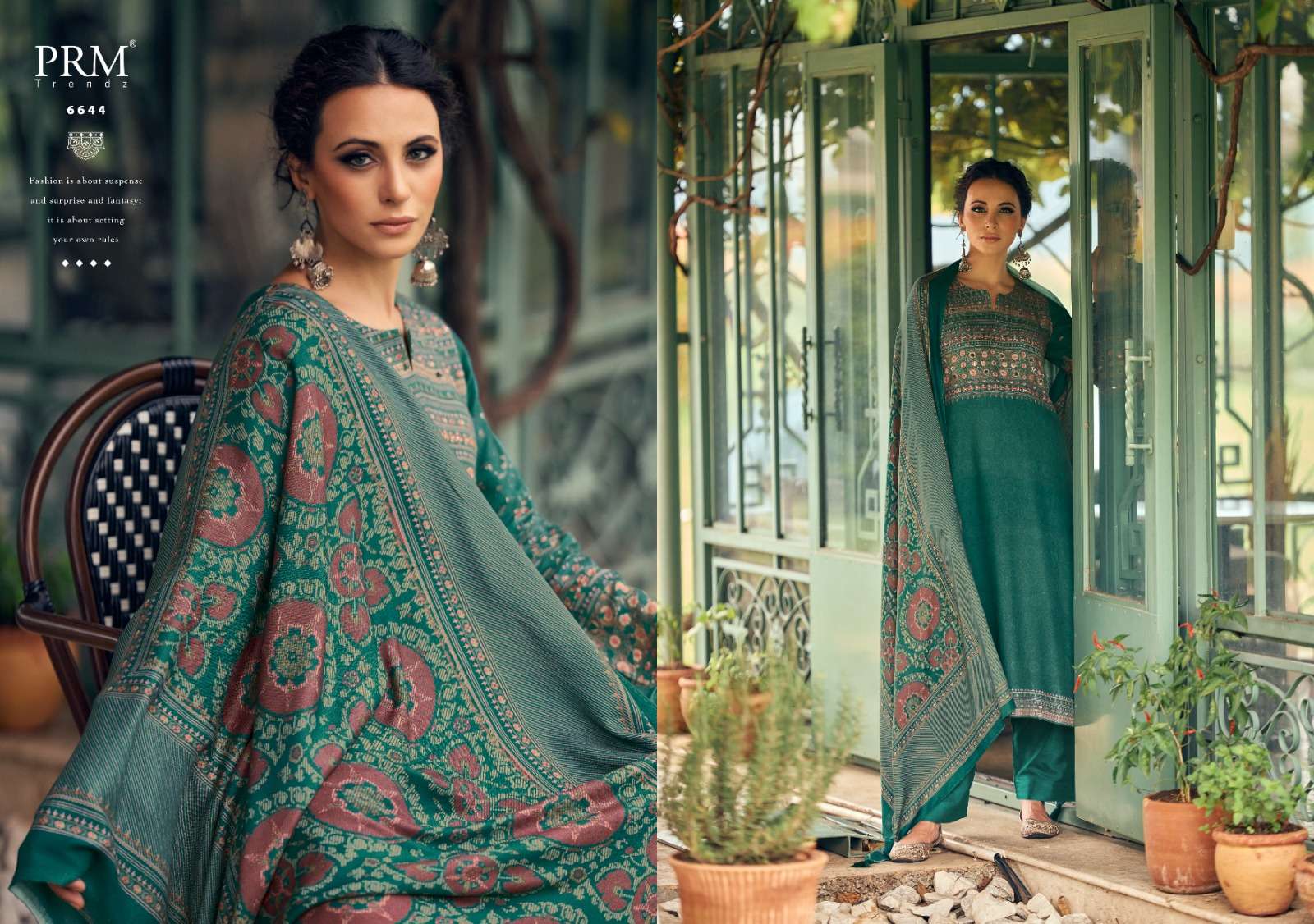 PRM TRENDZ SURAALI PASHMINA DIGITAL PRINT WITH FANCY WORK SUIT