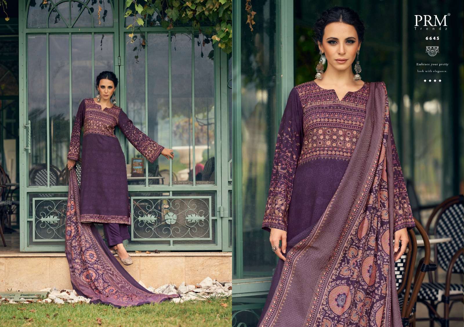 PRM TRENDZ SURAALI PASHMINA DIGITAL PRINT WITH FANCY WORK SUIT