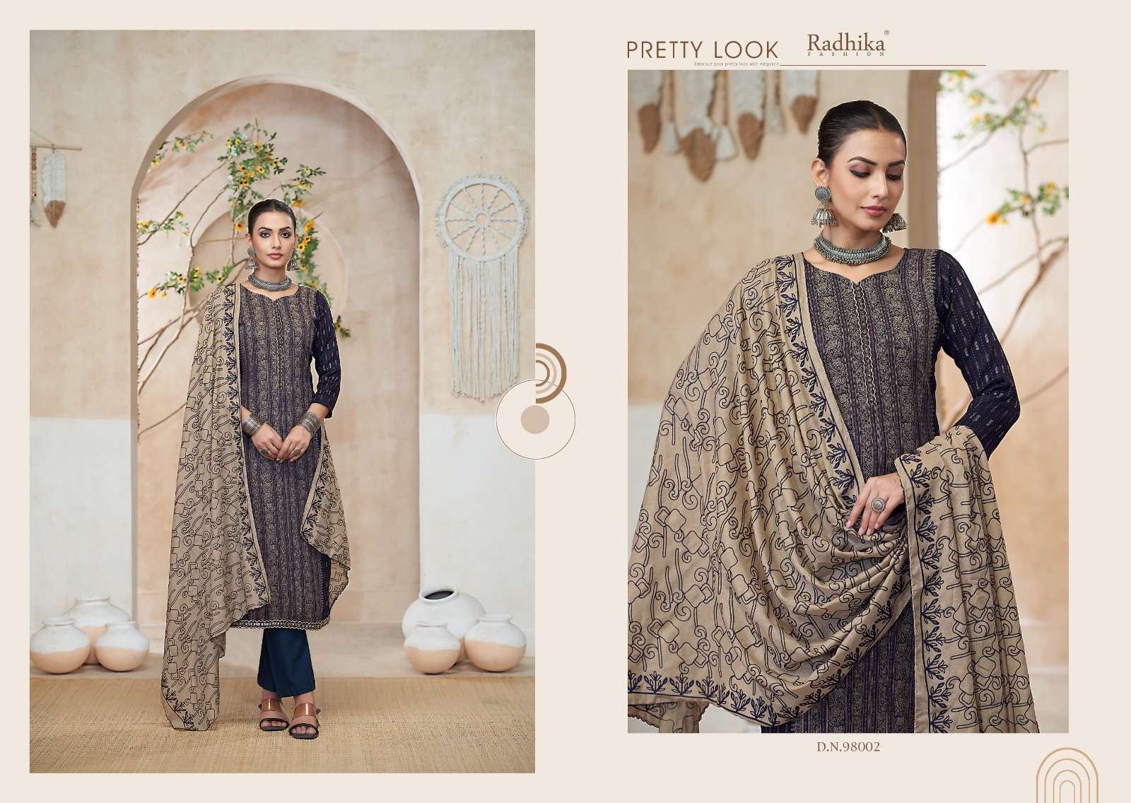 RADHIKA FASHION AZARA BLACK BERRY VOL 13 COTTON DESIGNER PRINT SUIT