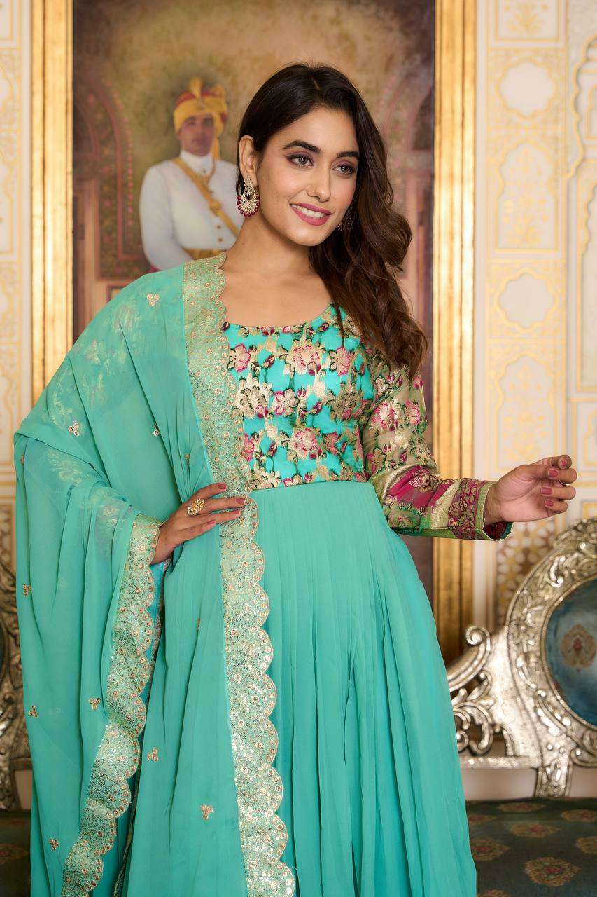 RAM 052 FANCY DESIGNER LONG GOWN WITH DUPATTA BE