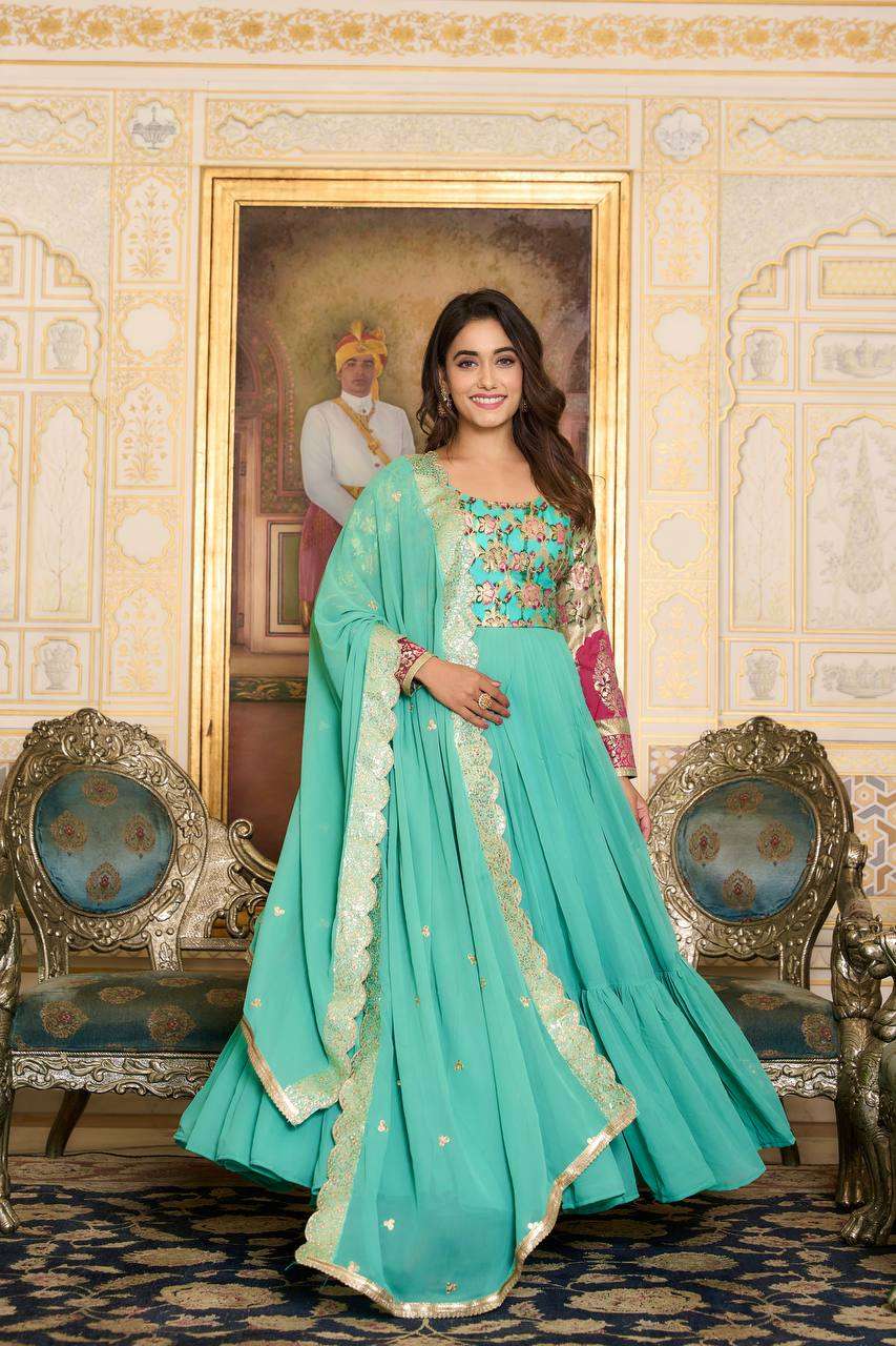 RAM 052 FANCY DESIGNER LONG GOWN WITH DUPATTA BE